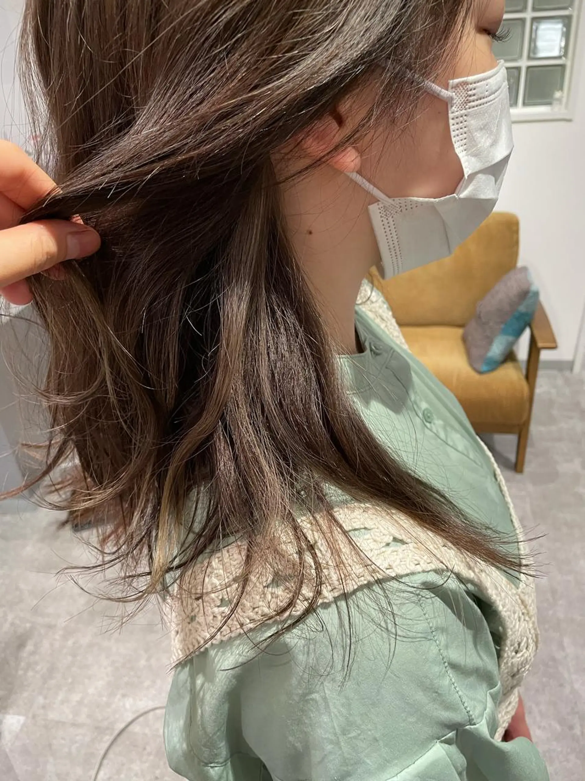ロング カラー ハイライトカラー ハイライト ヘアカラー 京都美容師 塩のヘアスタイル