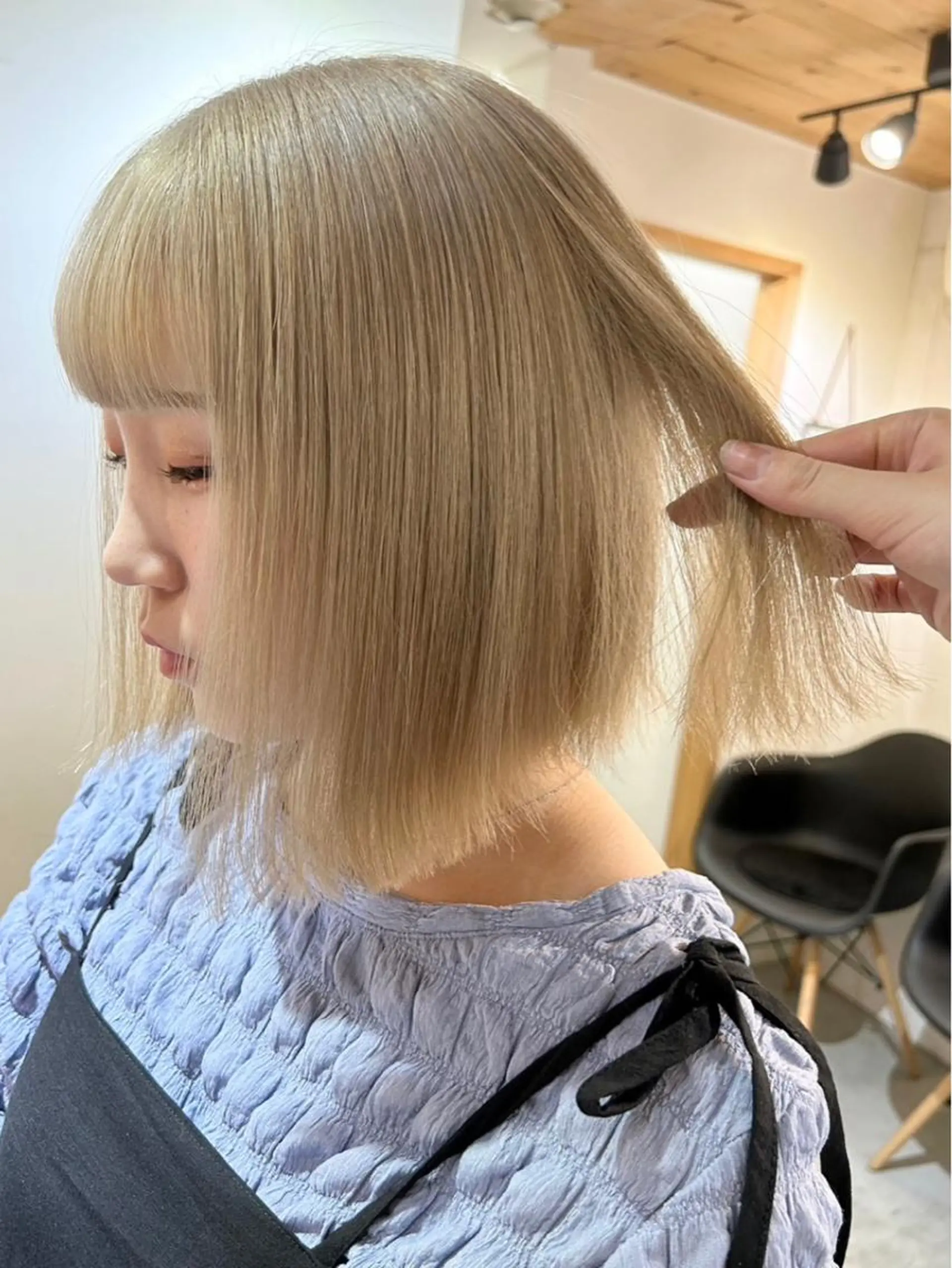 ショート ヘアカラー トリートメント 韓国/ハイトーン/ ボブ🎀MIKU🎀のヘアスタイル