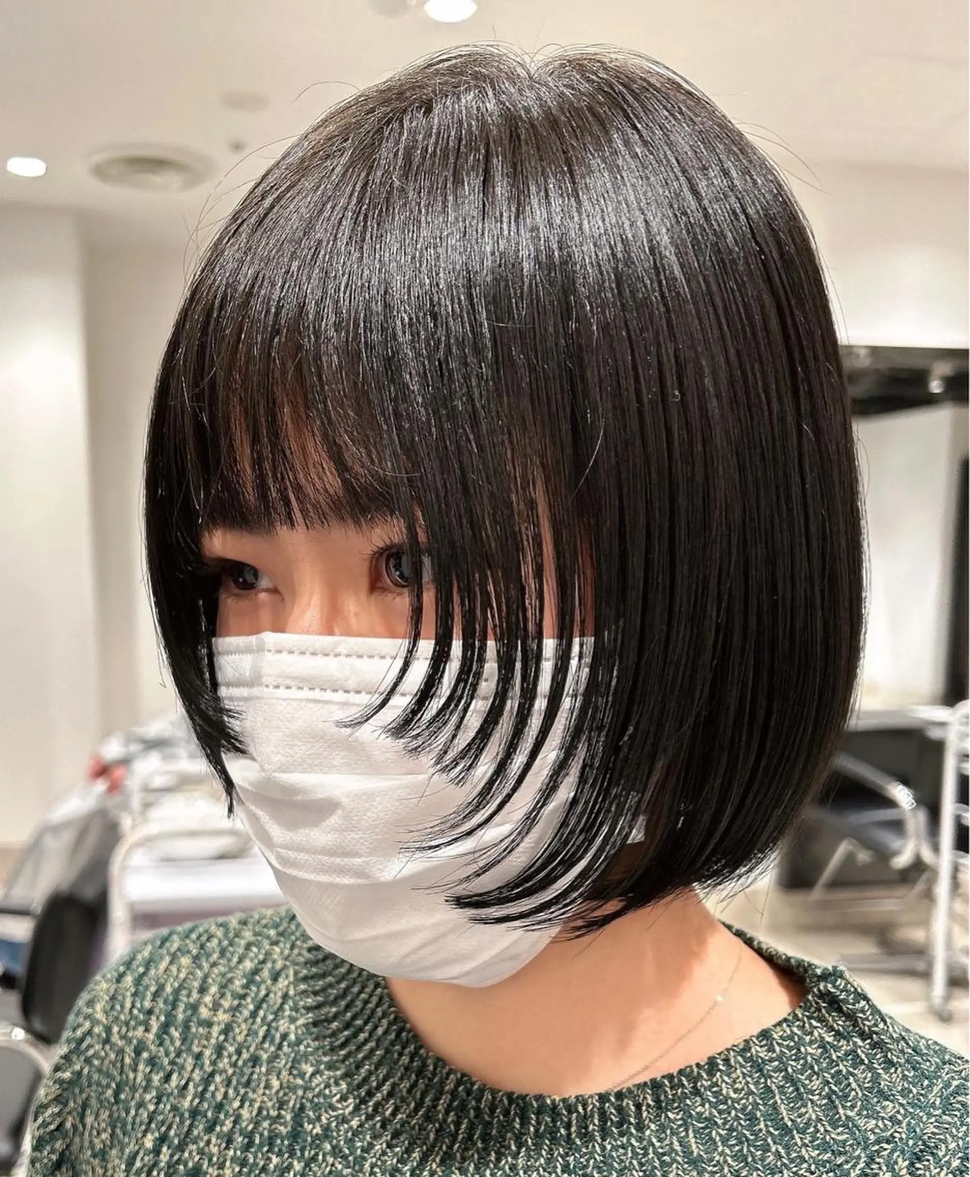 ショート カラー ボブレイヤー 黒髪 ブルーカラー ブルーブラック ボブ カット ヘアカラー トリートメント ヘッドスパ GO TODAY SHAIRE SALON 渋谷モディ所属・スキバサミを使わない カット🌼唯🌼のヘアスタイル