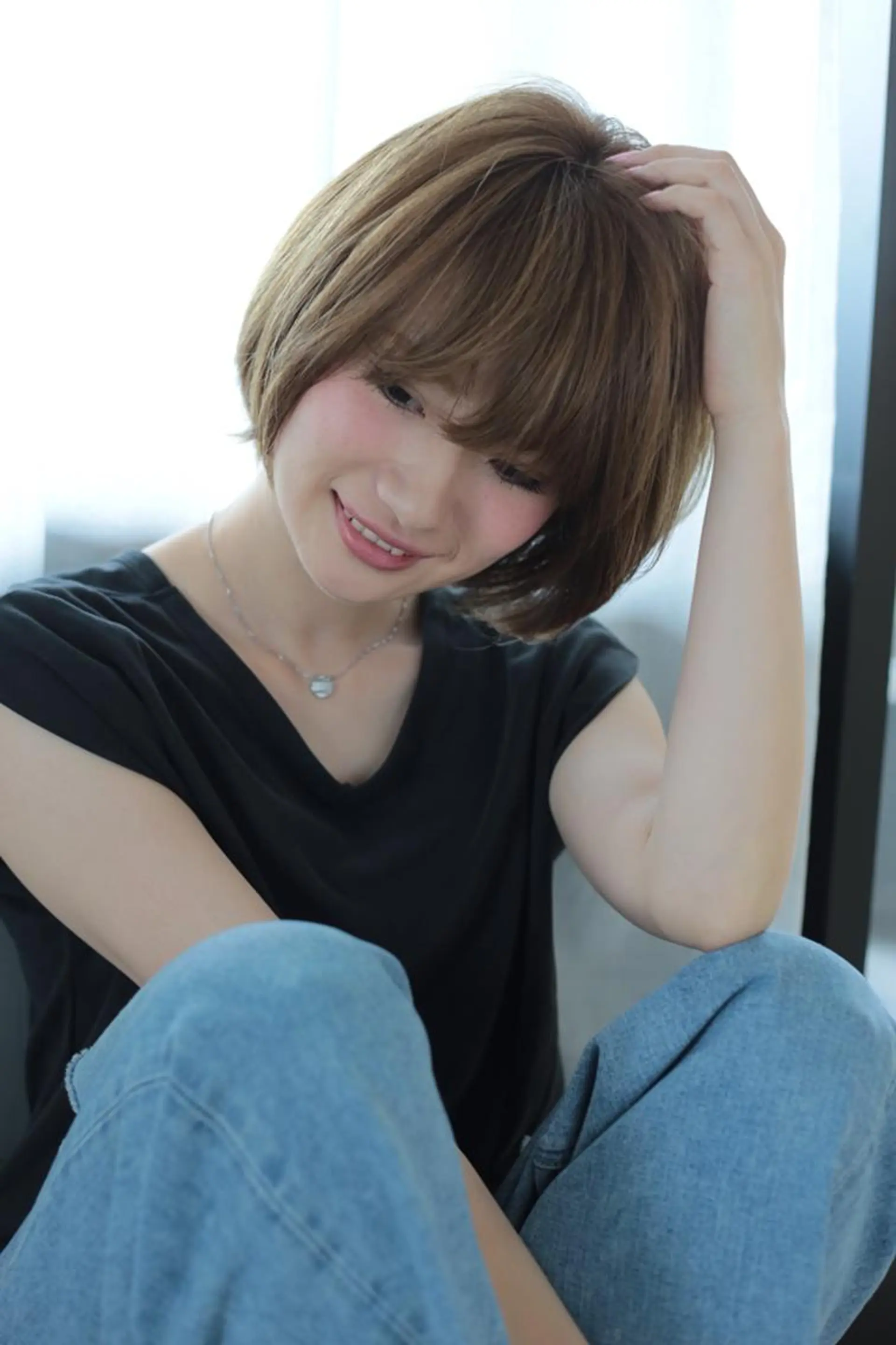 ミディアム カット ヘアカラー トリートメント 宮内 真乃のヘアスタイル