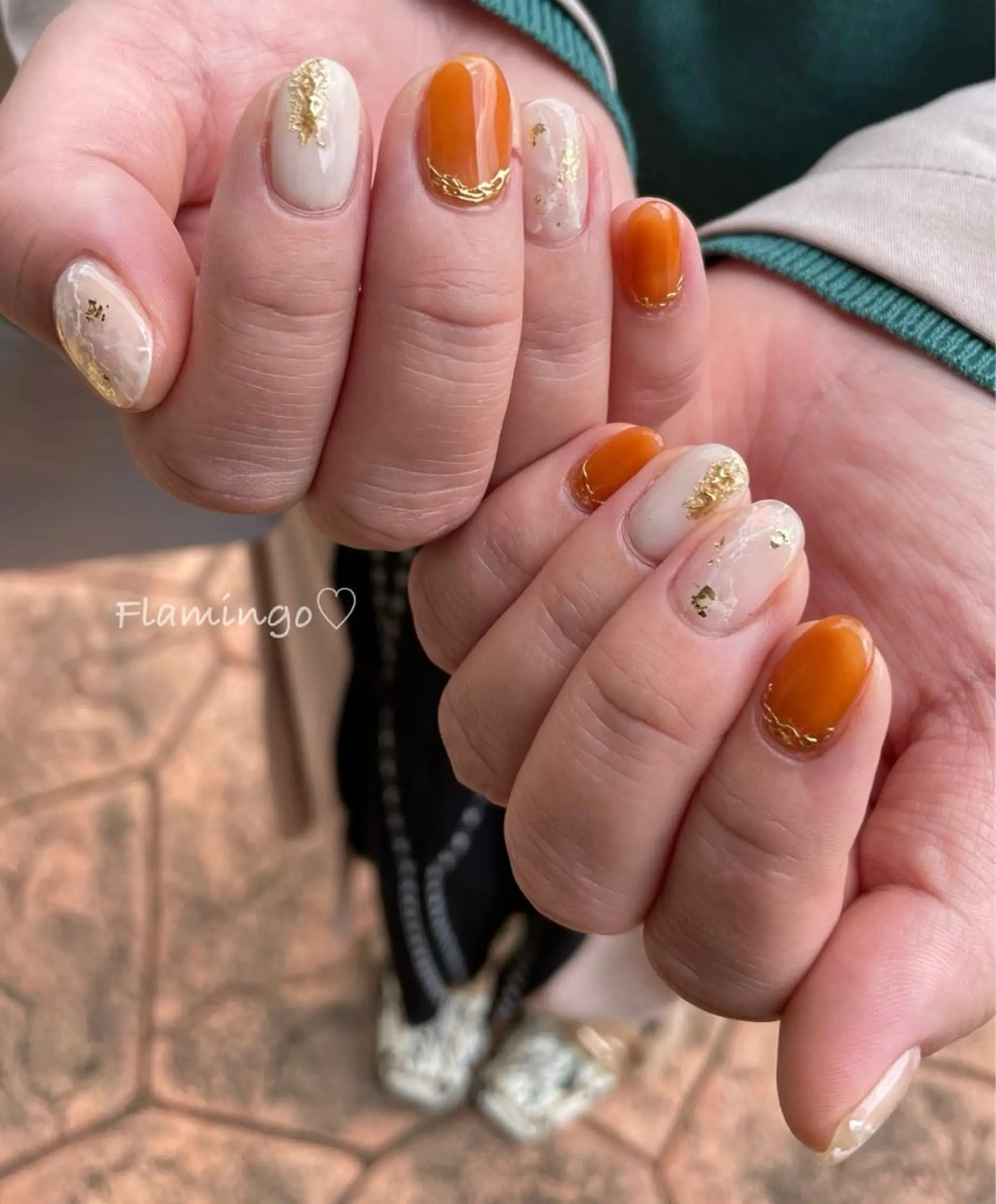 ネイル ジェルネイル キラキラネイル 大理石ネイル(マーブル) ミラーネイル ニュアンスネイル シンプル／上品／爪育 ☺︎Flamingoのネイルデザイン