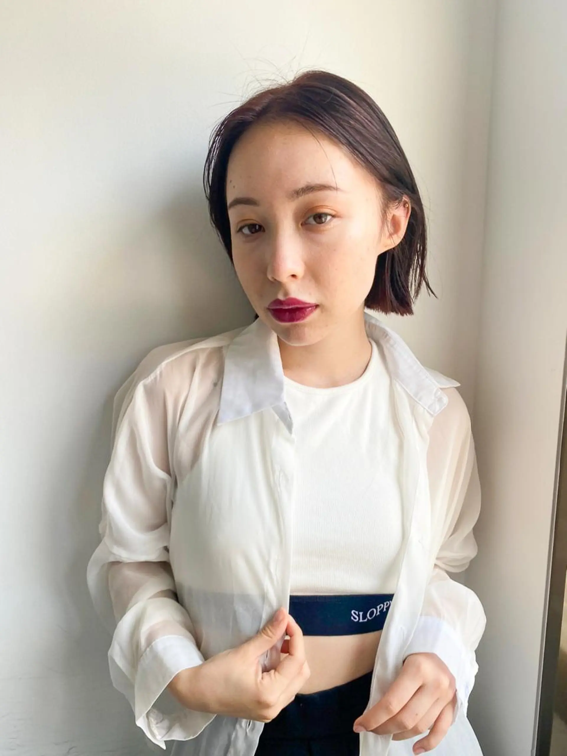 ショート カラー パーマ ショートボブ アディクシーカラー ブリーチ ブロンド ブルーカラー カット ヘアカラー CEINE PATHのヘアスタイル