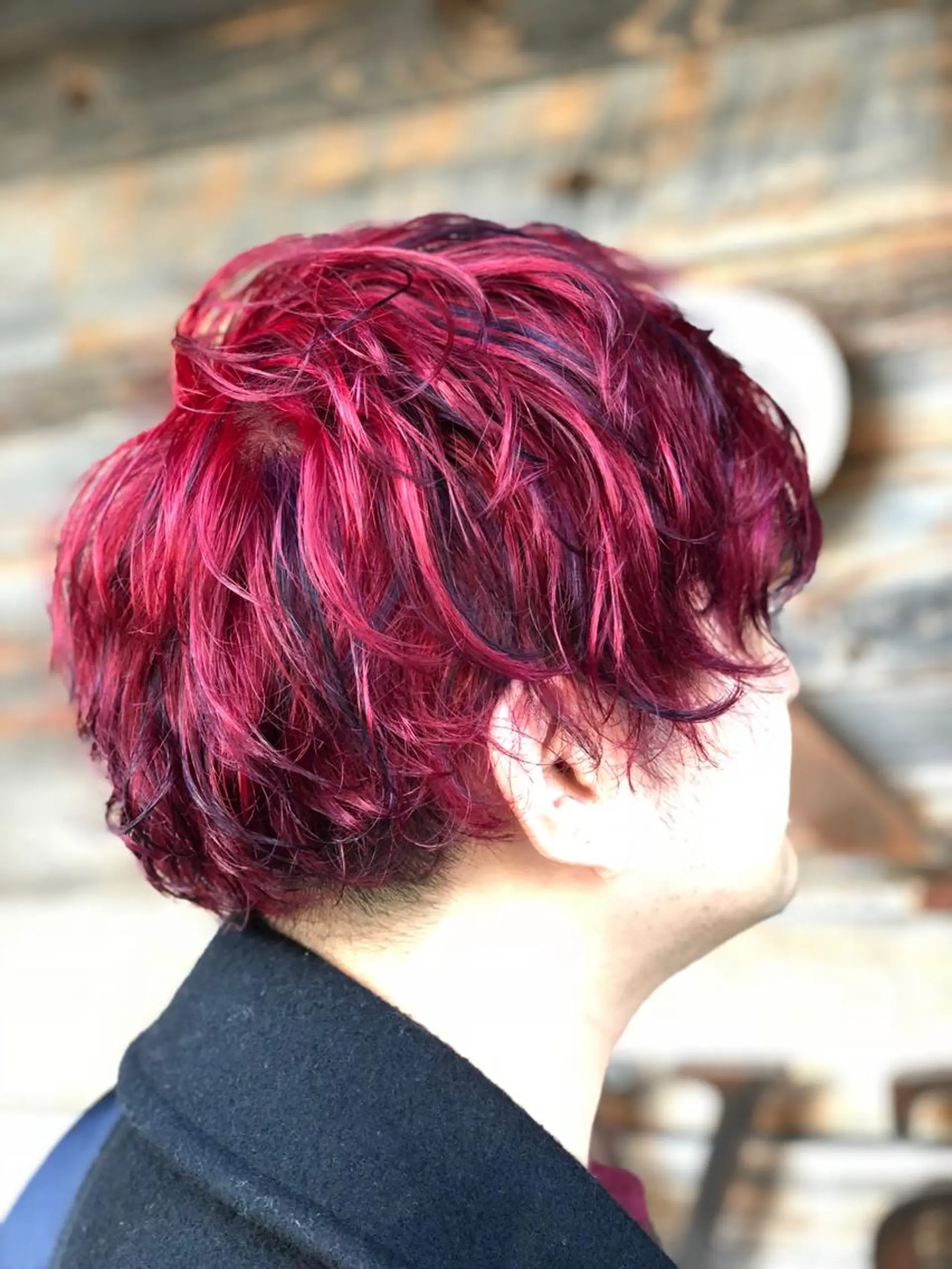 カラー ボルドーカラー メッシュ 大人艶カラー/ ショートカット　辻岡のヘアスタイル