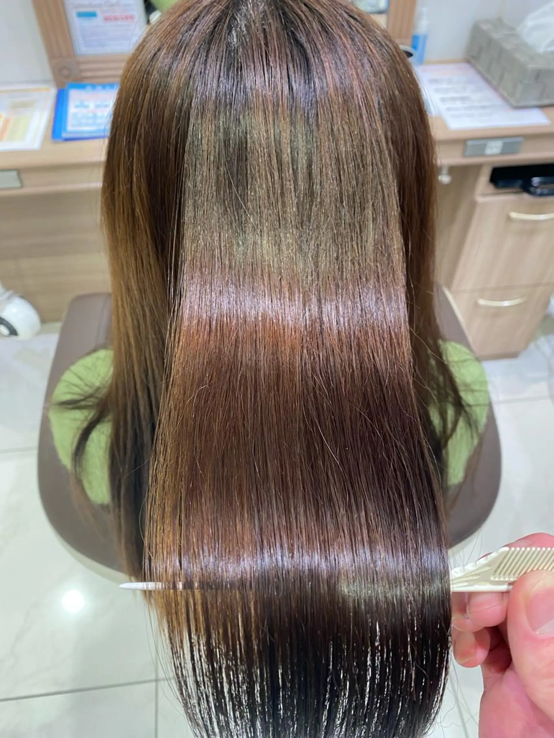 ロング パーマ 縮毛矯正 奥村 美郁子のヘアスタイル