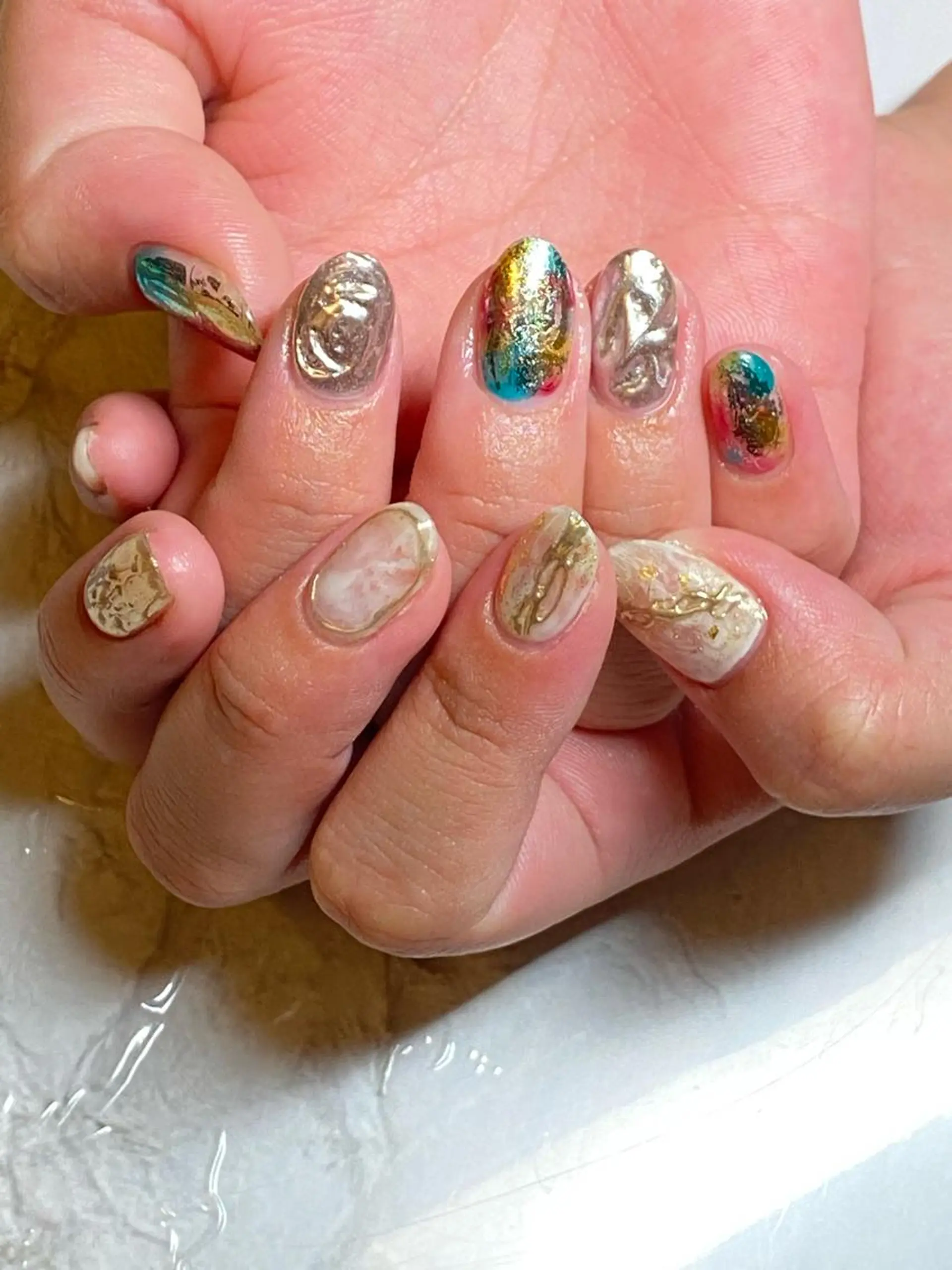 ネイル ミラーネイル ニュアンスネイル M nail はやまうららのネイルデザイン
