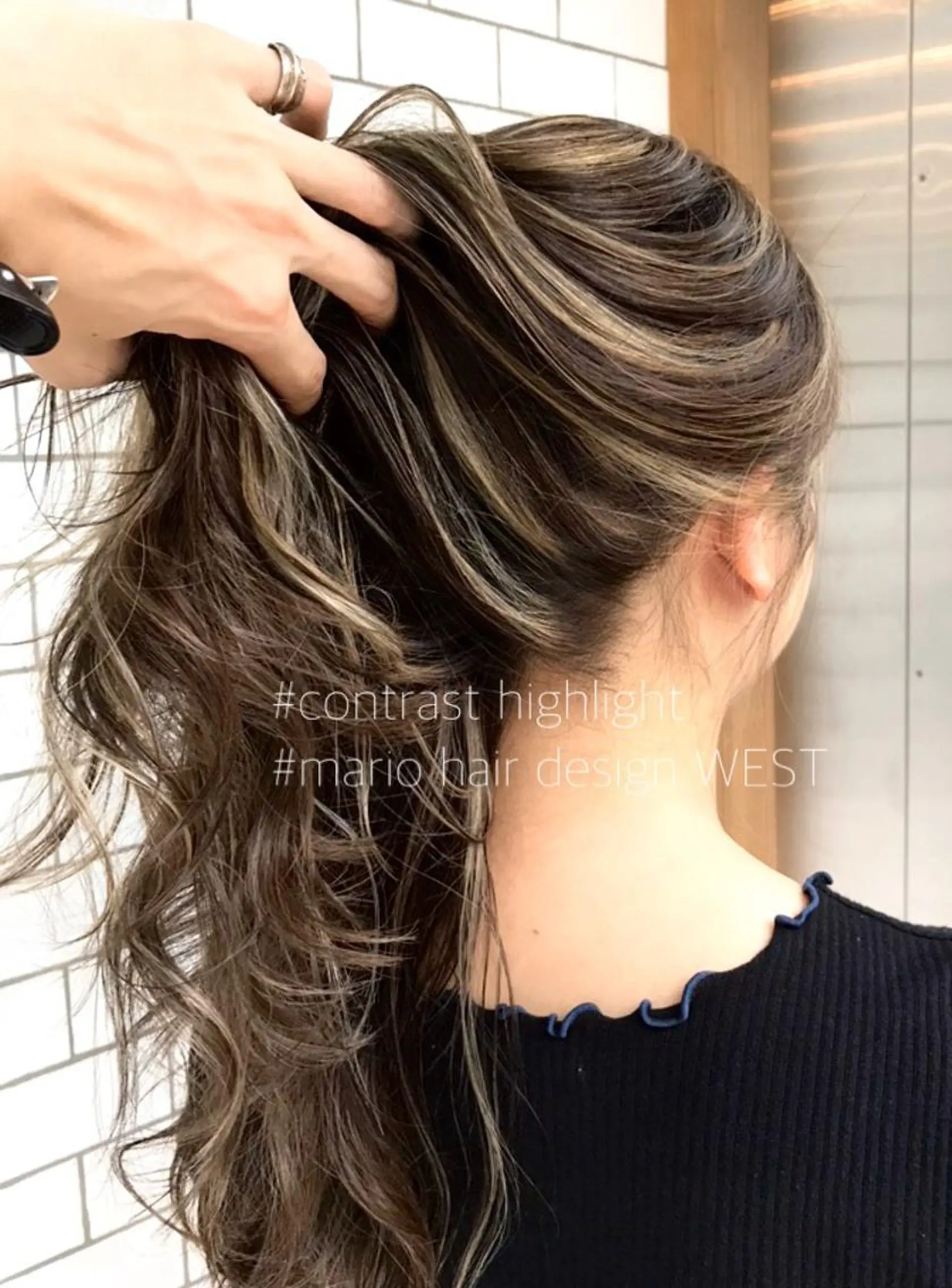 ロング カラー デザインカラー ハイライトカラー ハイライト 竹嶌 健吾のヘアスタイル