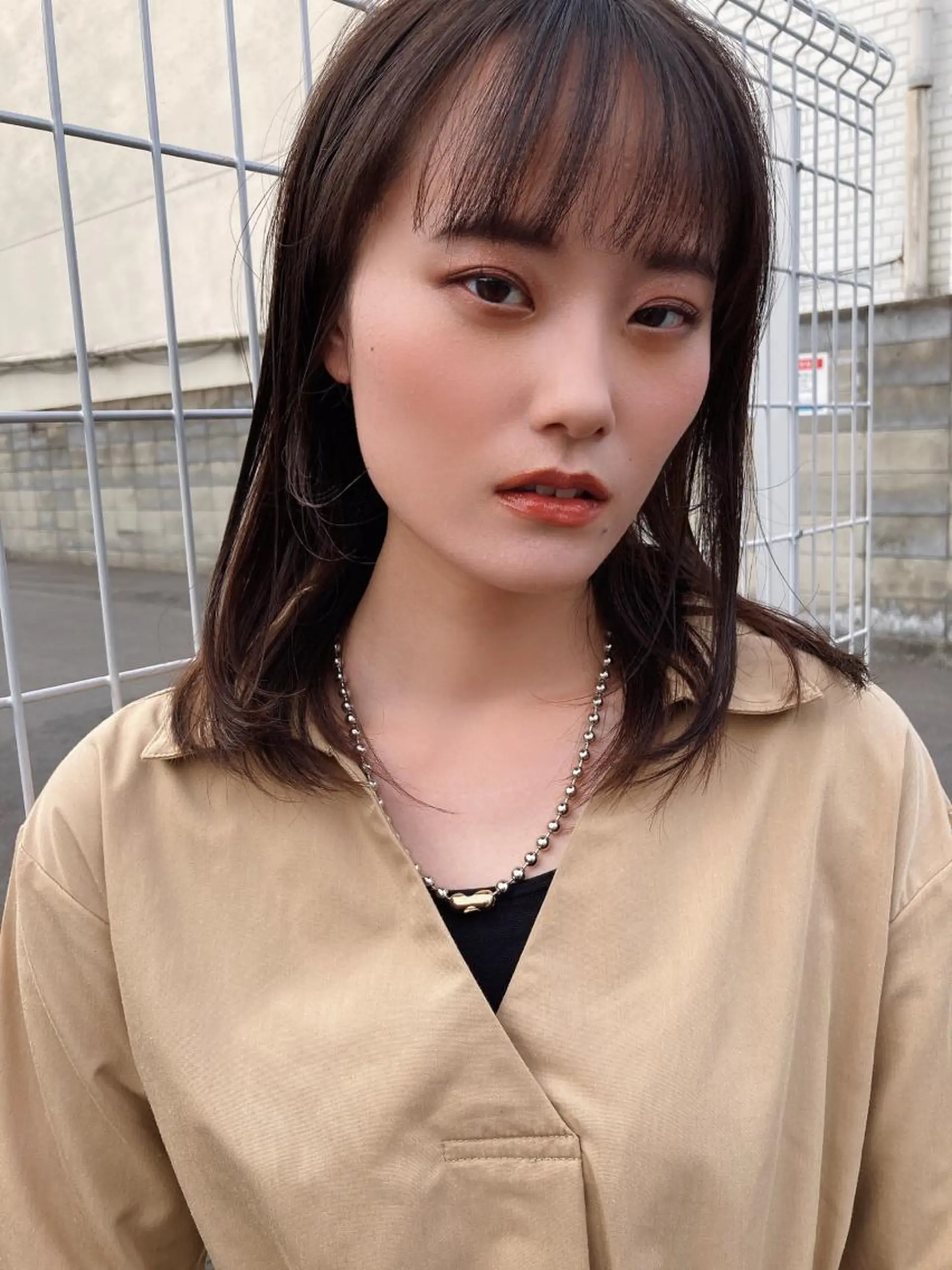 ミディアム カラー カット 縮毛矯正 トリートメント 田中 あかねのヘアスタイル