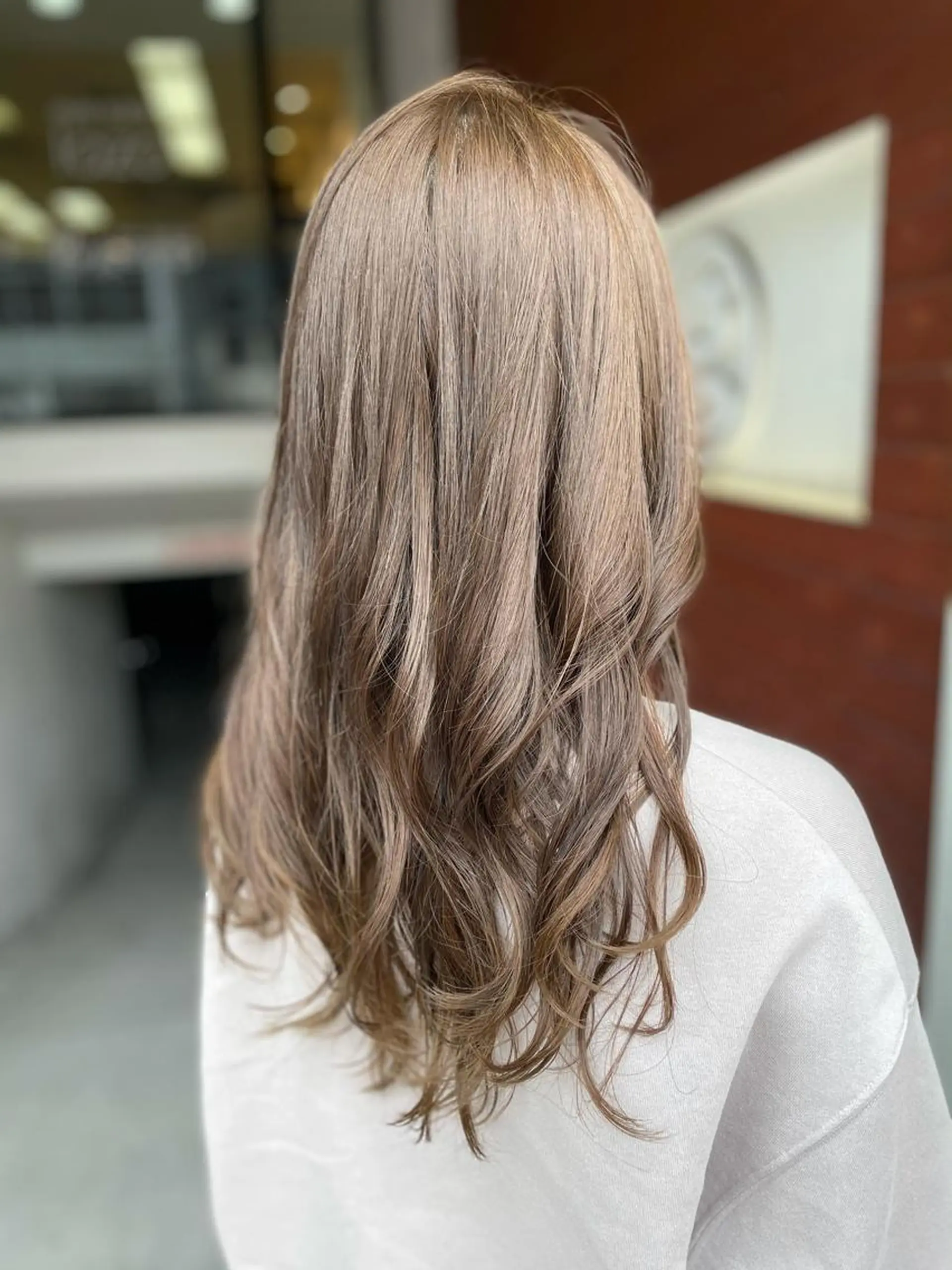 ロング カラー ベージュカラー ミルキーベージュ カット ヘアカラー トリートメント IORI #韓国ヘア#髪質改善のヘアスタイル