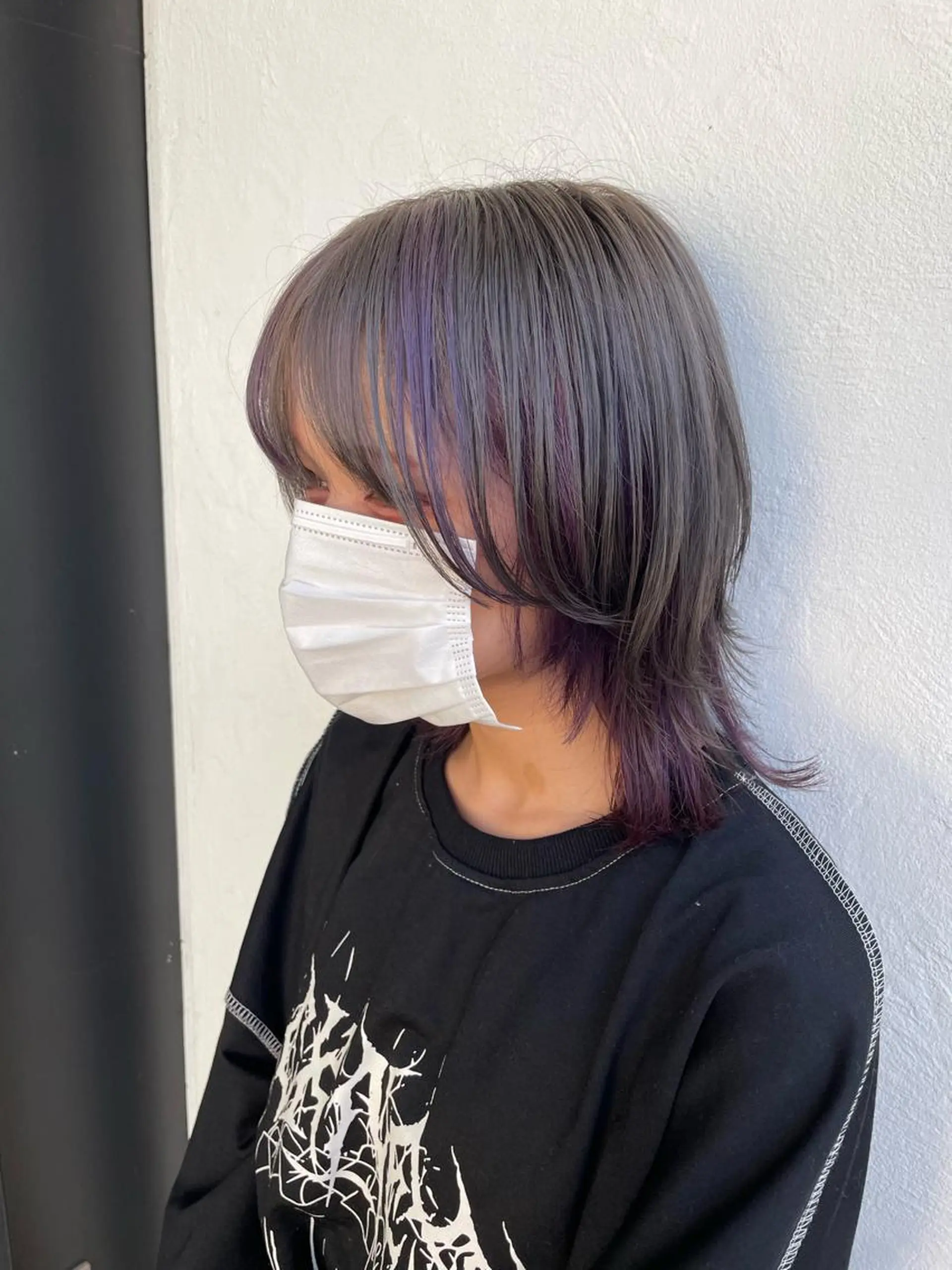 ミディアム 顔周りカット 亀川蓮 Agu hairのヘアスタイル