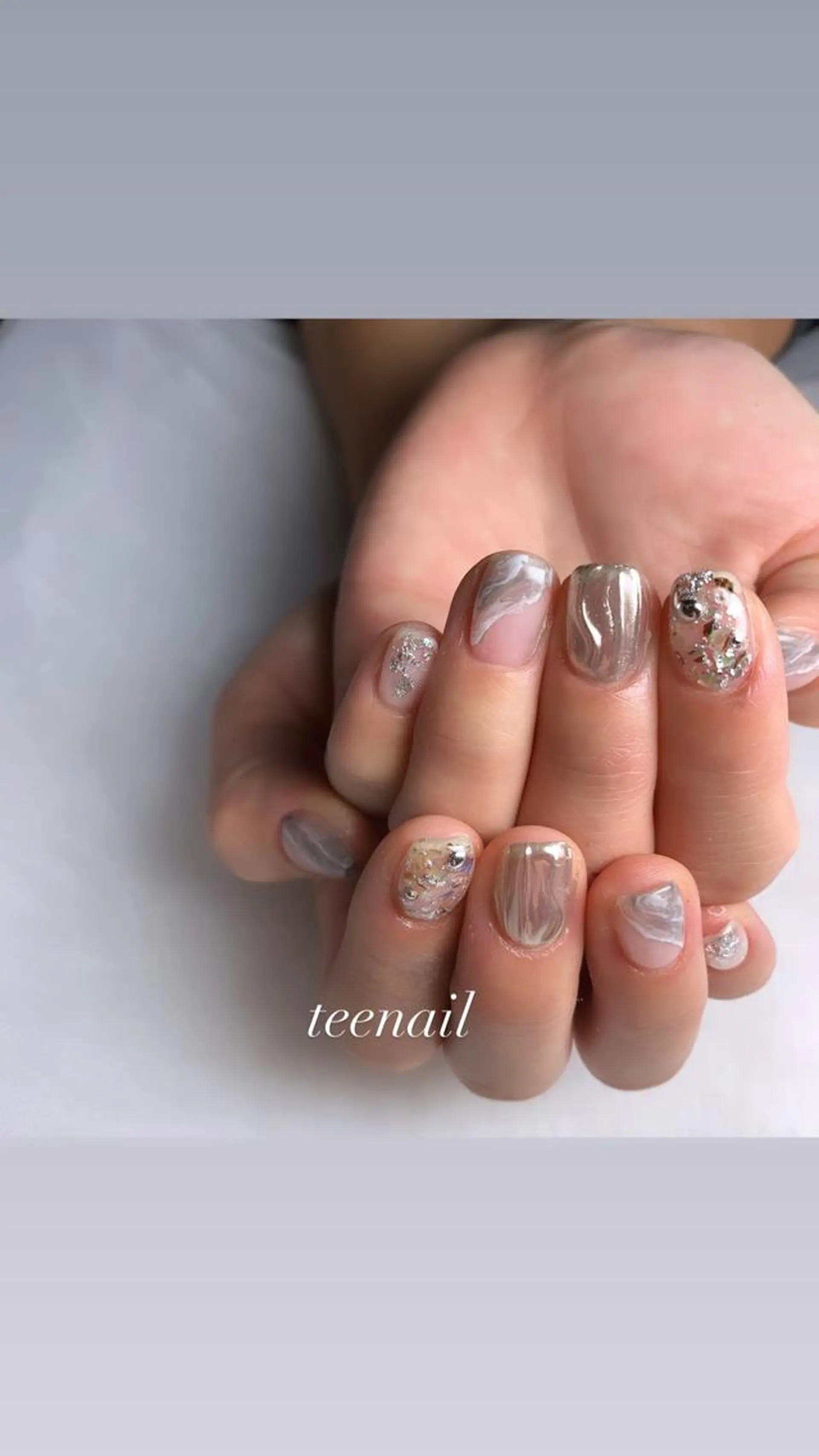 ネイル シルバー ハンドネイル teenail 21のネイルデザイン
