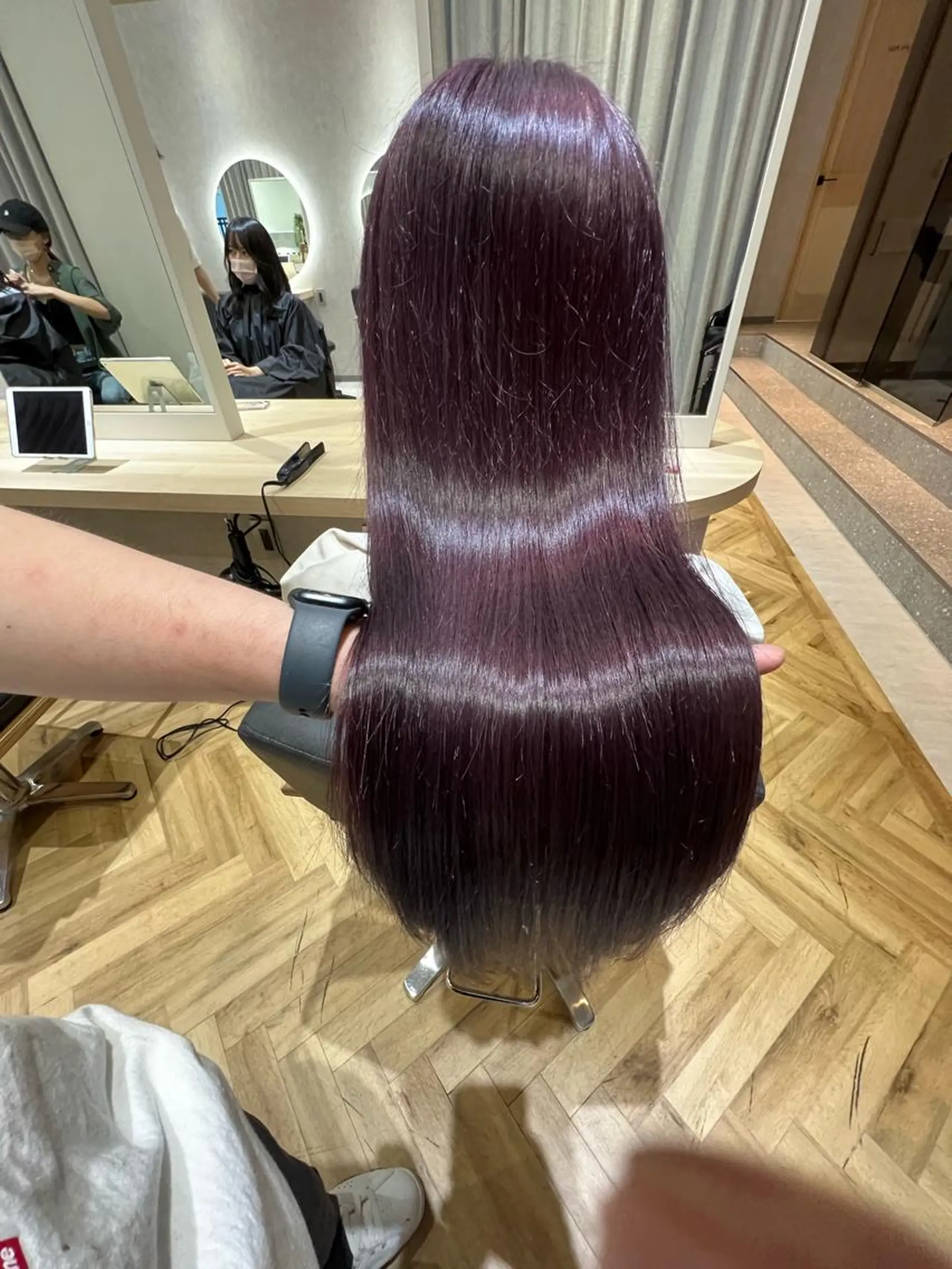 ロング カラー カット ヘアカラー トリートメント 韓国🇰🇷レイヤー おくれ毛/顔まわりのヘアスタイル