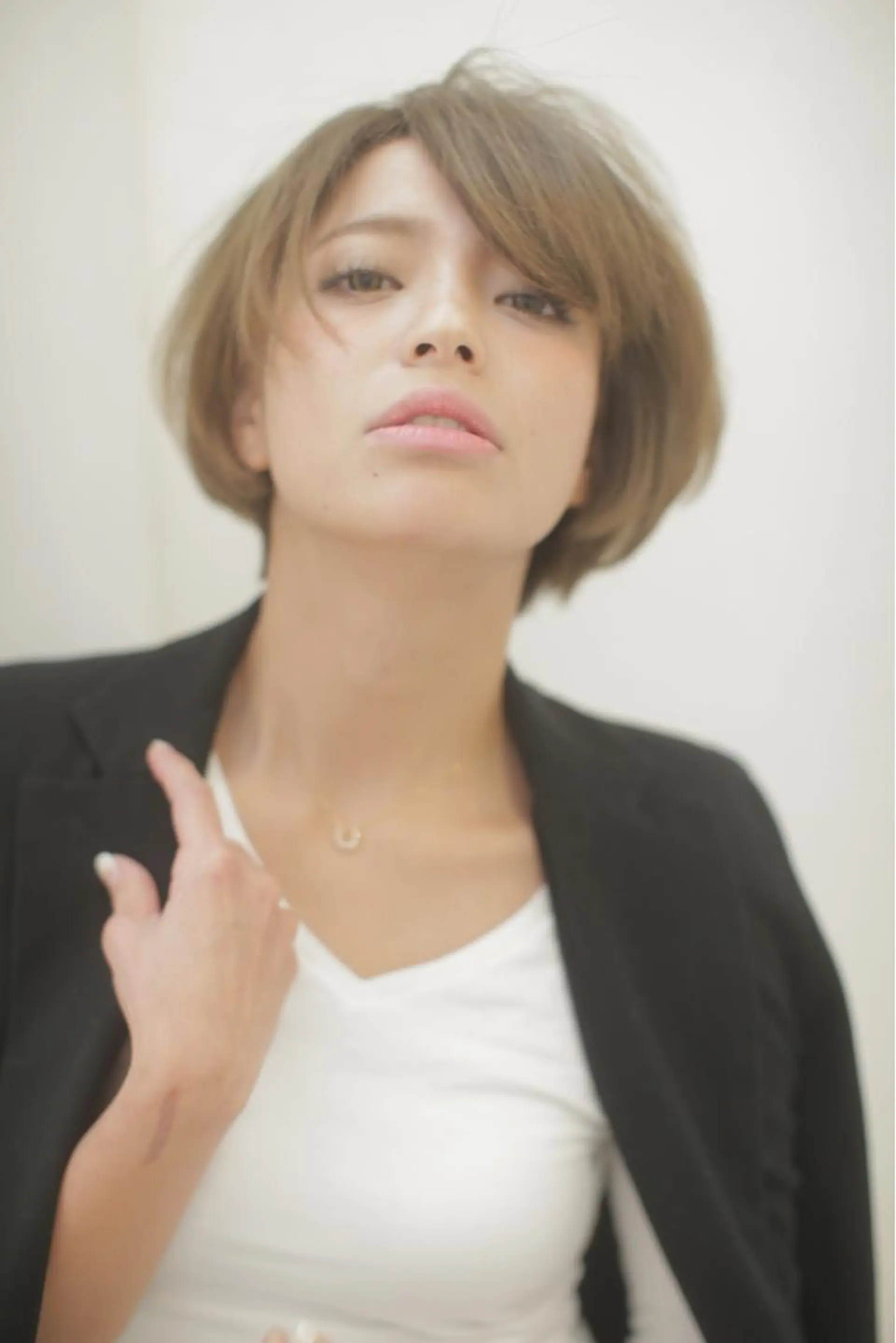ショート カラー パーマ marshu  梅田店所属・髪質改善 透明感×韓国風のヘアスタイル