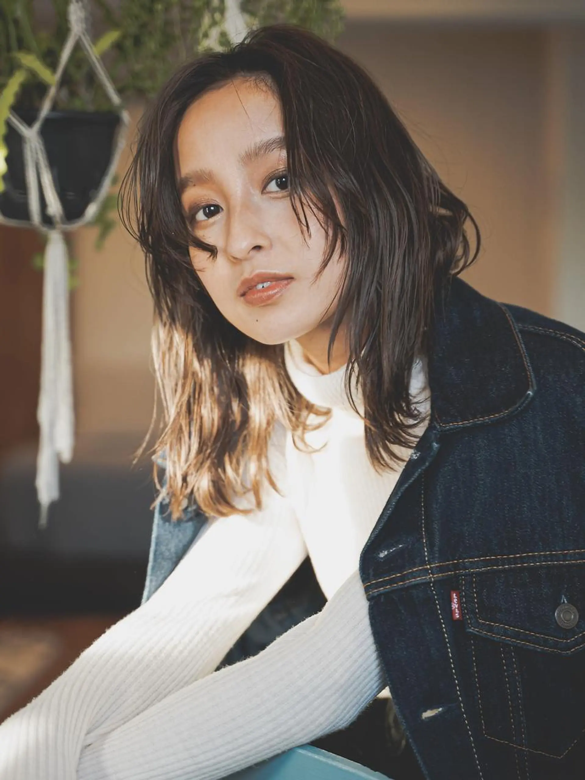 ミディアム 柳下 涼のヘアスタイル