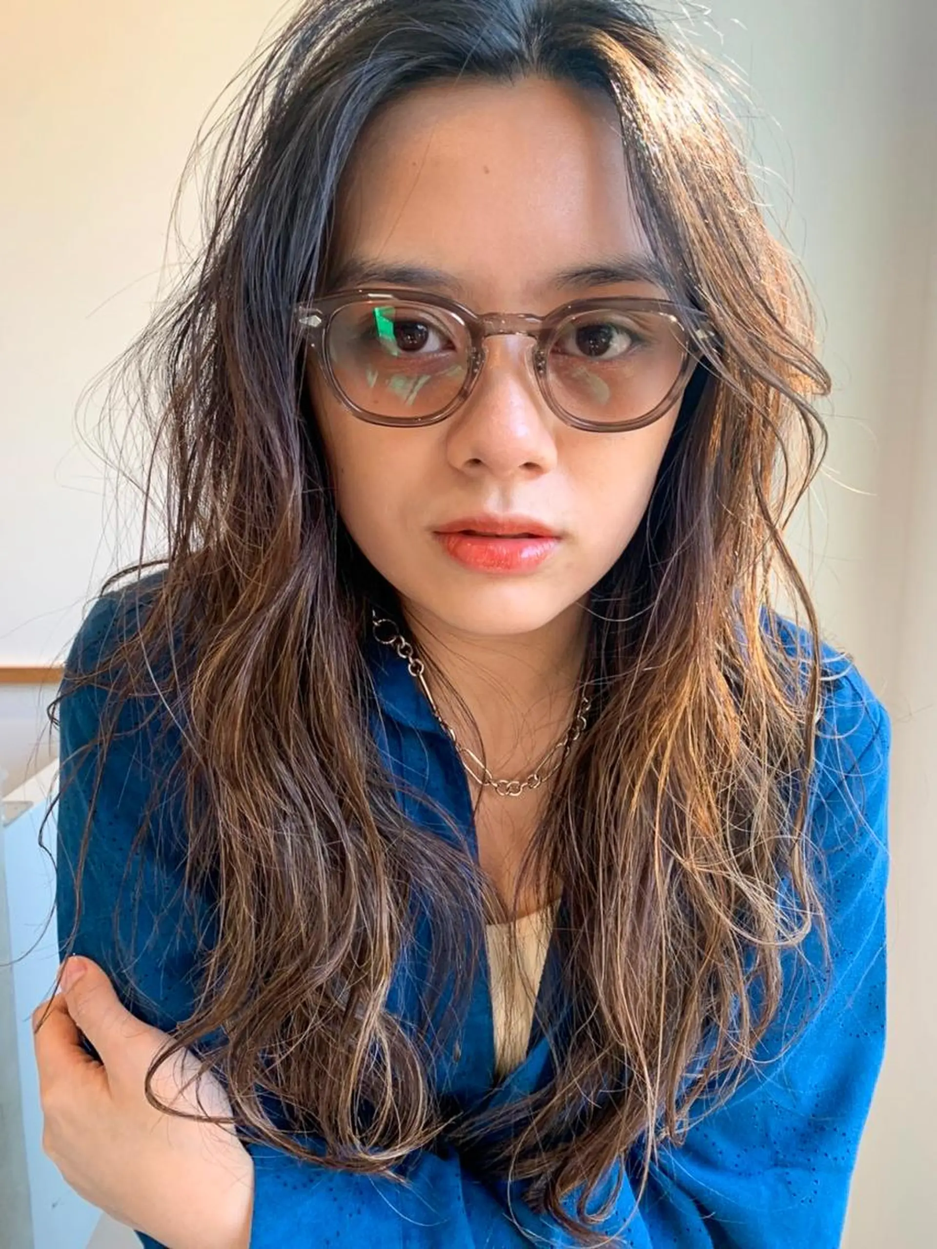 ミディアム カラー パーマ ミディアムパーマ バレイヤージュ ダブルカラー グラデーションカラー ハイライトカラー CEINE+ officialのヘアスタイル