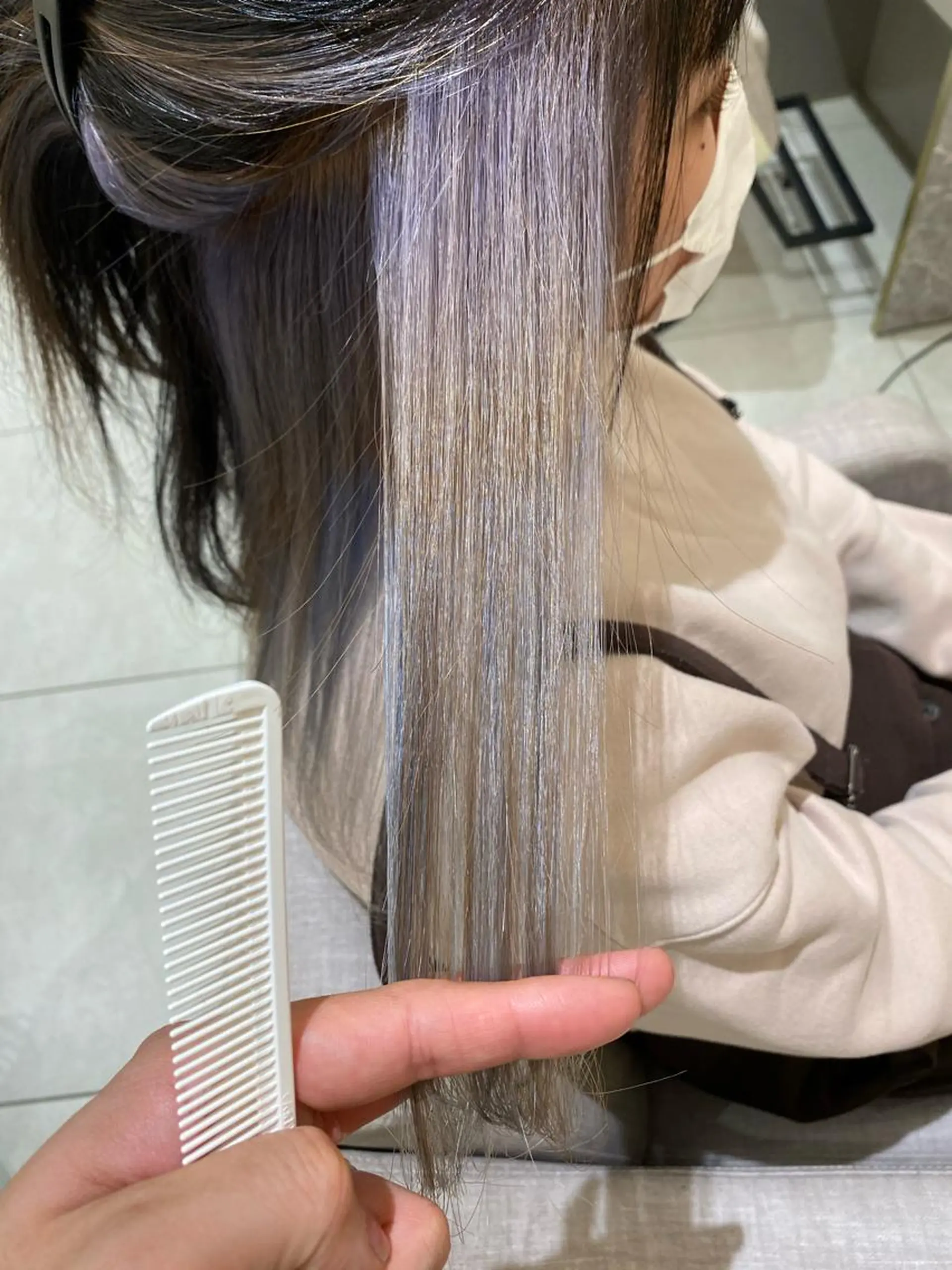ロング カラー ヘアアレンジ ブリーチ グレージュ インナーカラー 渡辺　亮/ ハイライト/髪質改善のヘアスタイル