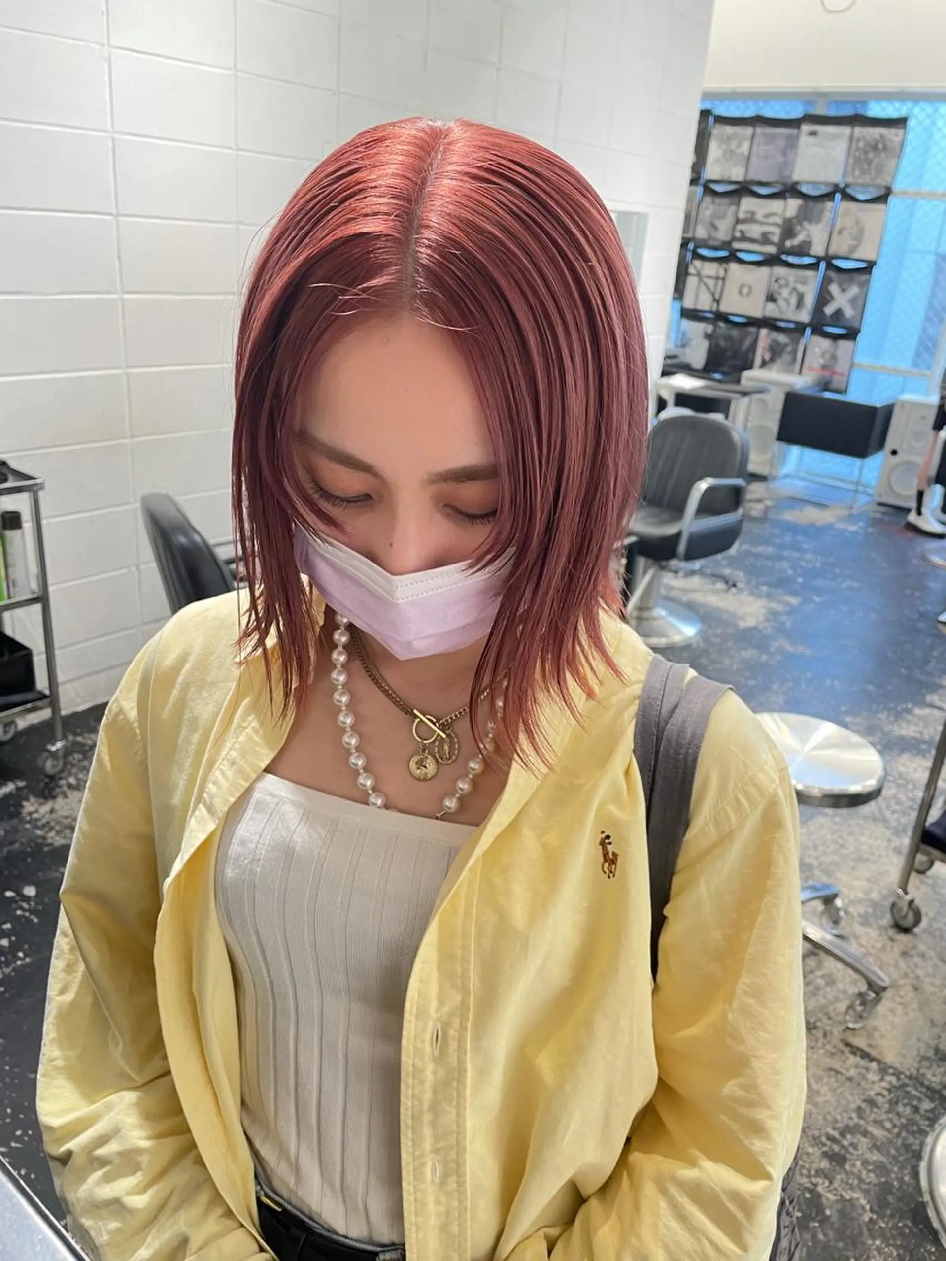 ミディアム カラー ヘアアレンジ ベージュカラー ブリーチ カット ヘアカラー トリートメント 💗艶髪ハイトー ンAYAKA💗のヘアスタイル