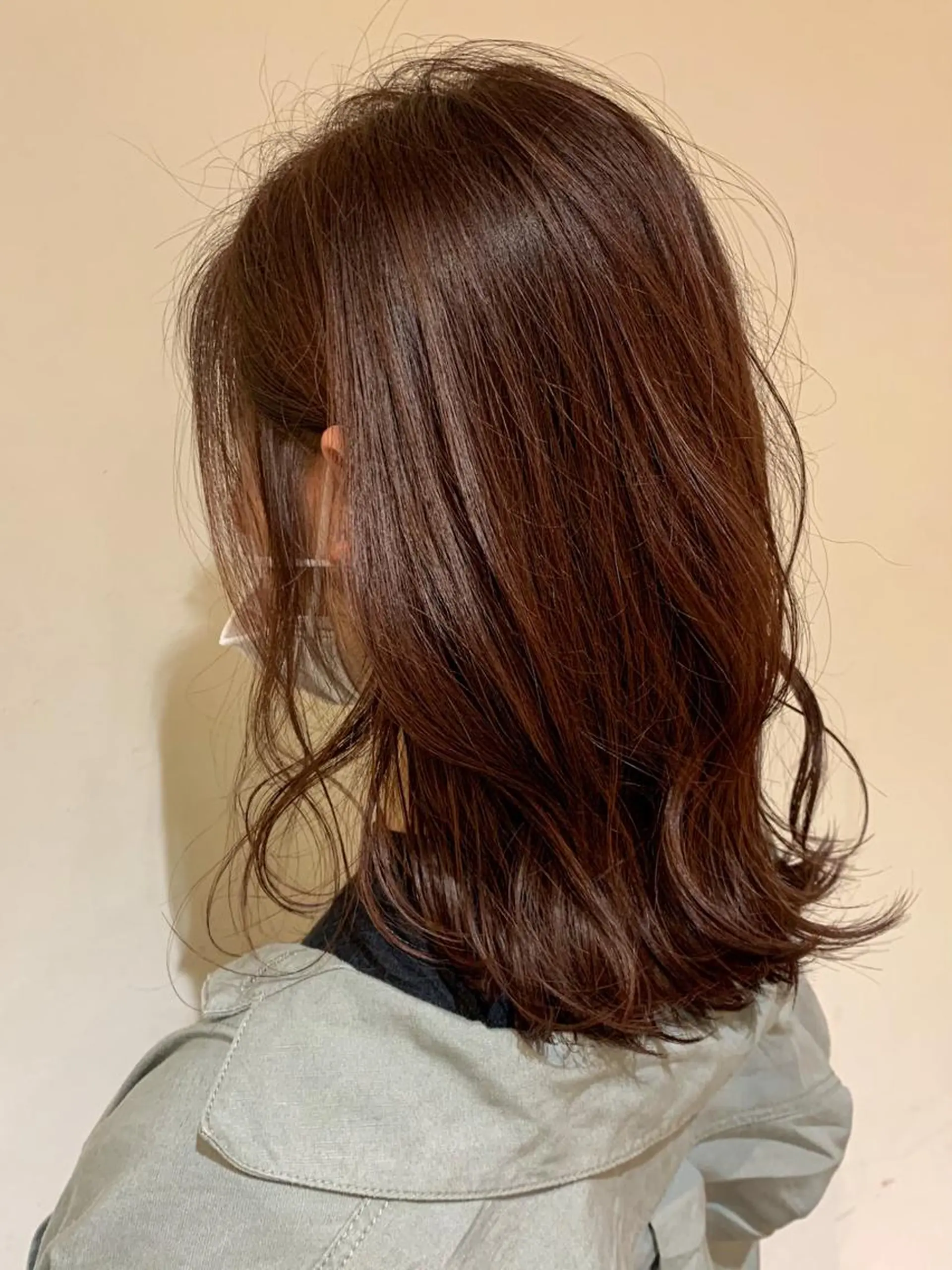 ミディアム カラー ベージュカラー ピンクカラー ピンクベージュ カット ヘアカラー トリートメント 森本 裕太 / ボブのヘアスタイル