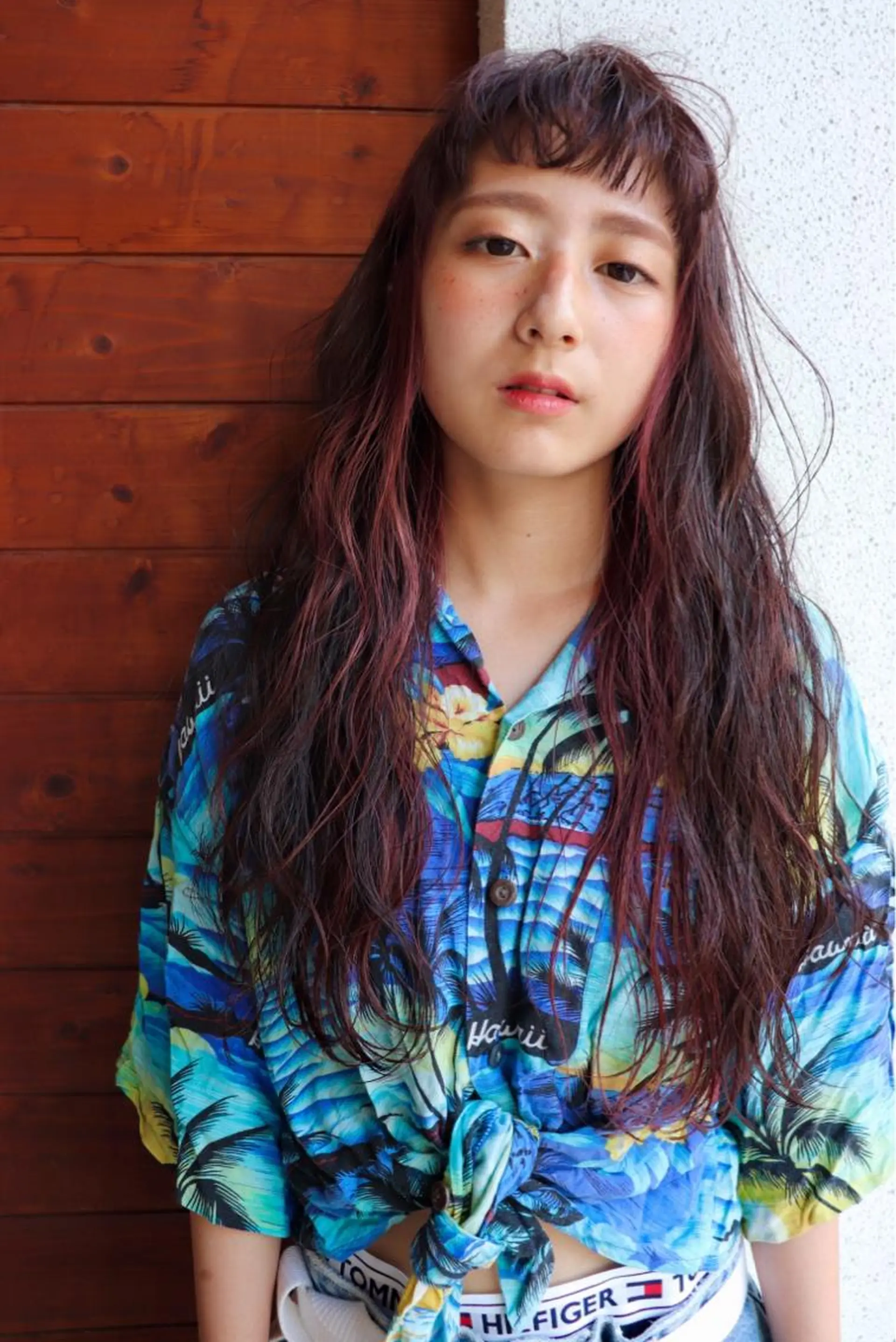 ロング カラー カット ヘアカラー トリートメント 萌花　moeka /韓国/レイヤーのヘアスタイル