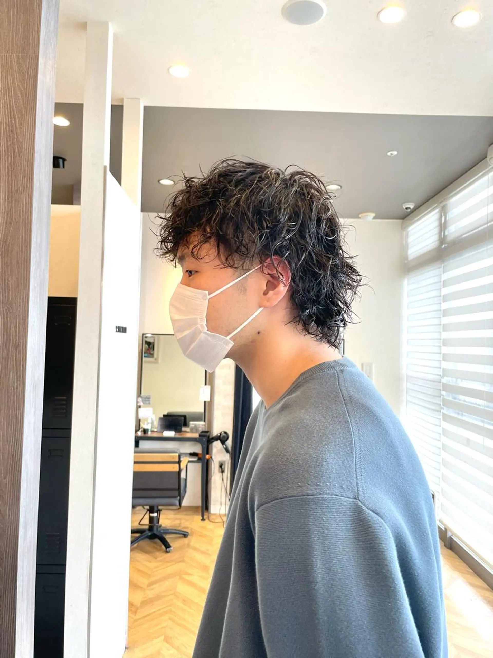 パーマ メンズ カット パーマ トリートメント 田中   麗彩也のヘアスタイル