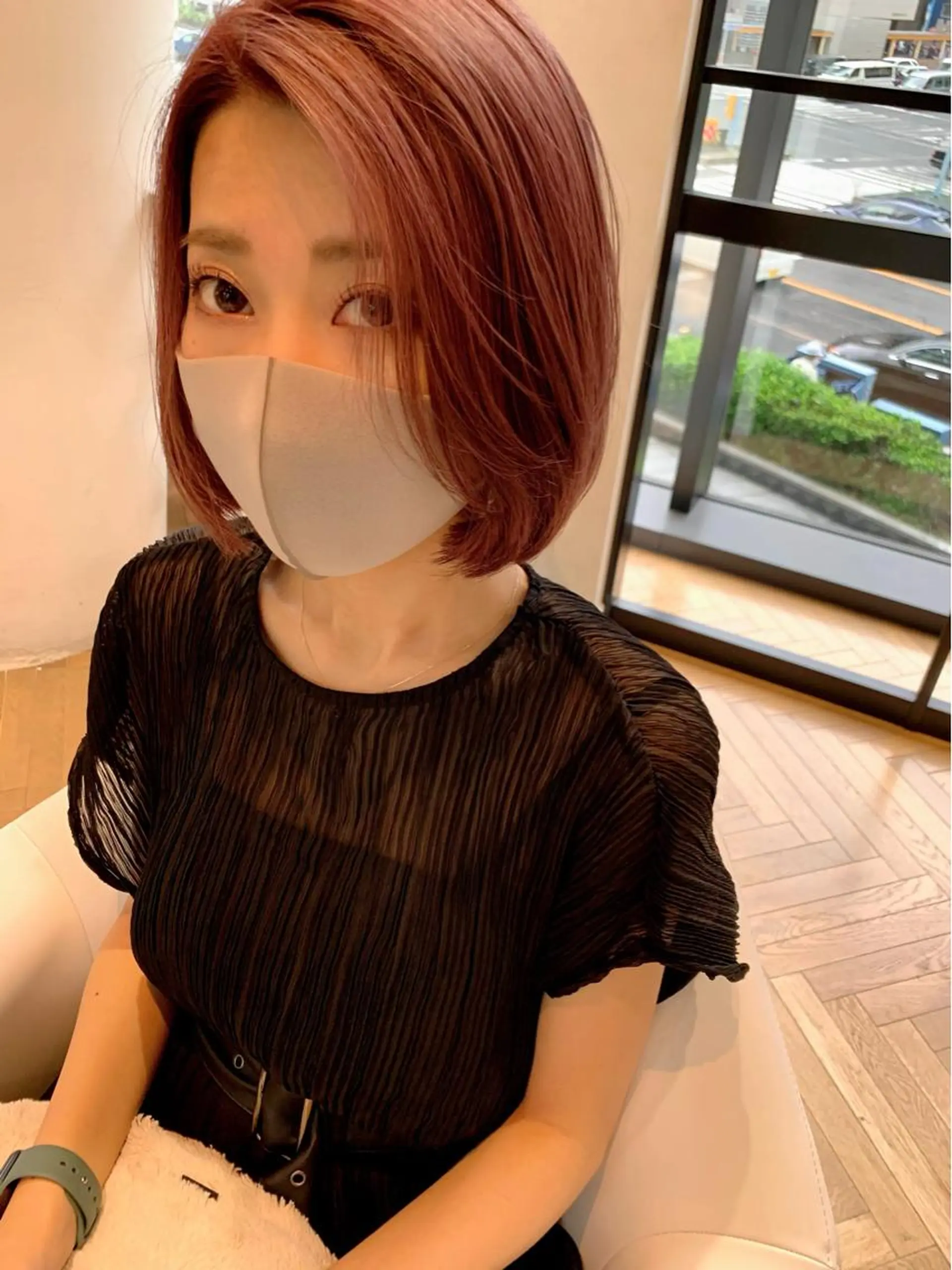 ミディアム カラー ブリーチ ピンクカラー カット ヘアカラー トリートメント #ケアブリーチ# MASAのヘアスタイル