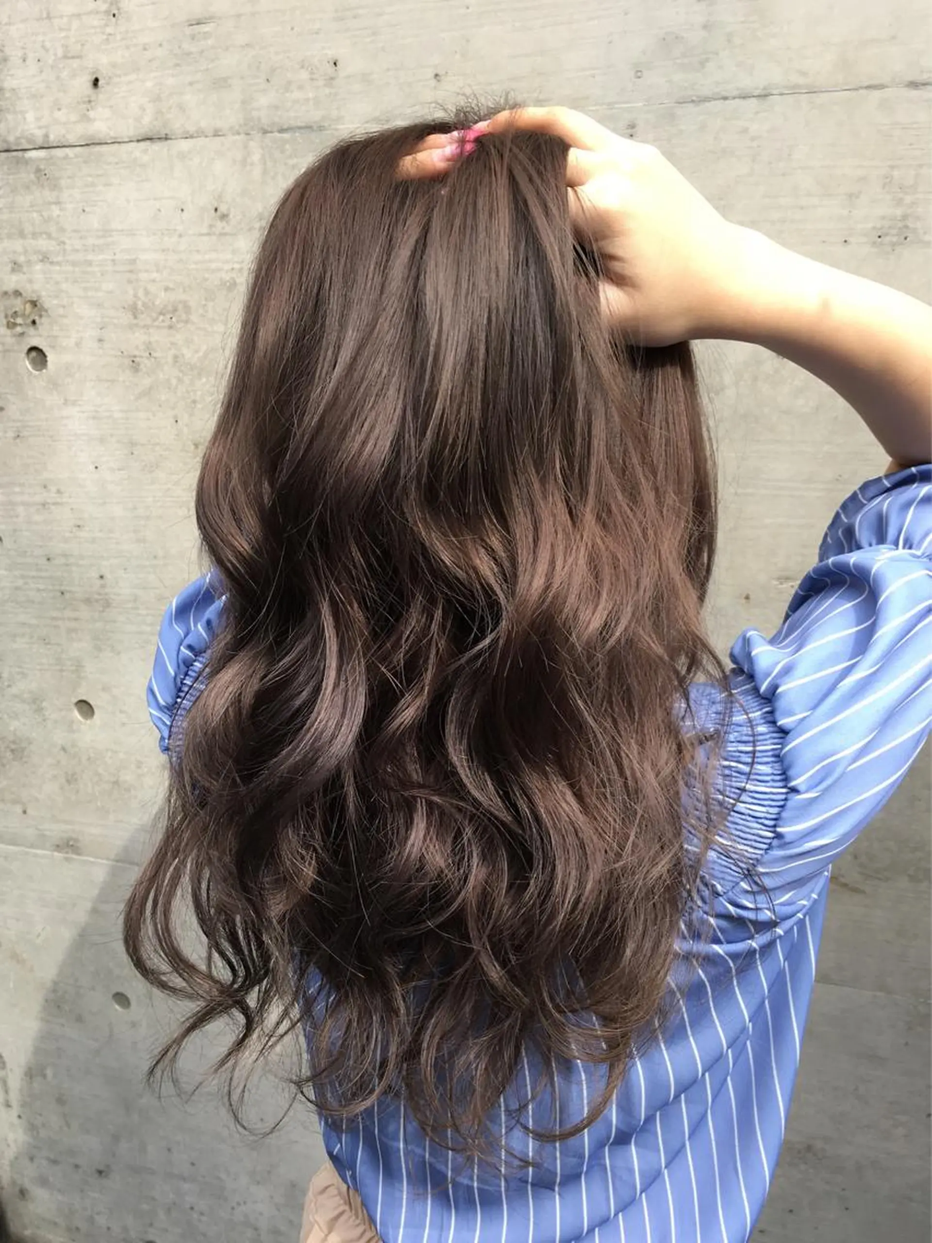 ロング カラー グレージュ カット ヘアカラー エクステ ヘアセット 韓国ヘア🤍髪質改善 🇰🇷AKANEのヘアスタイル