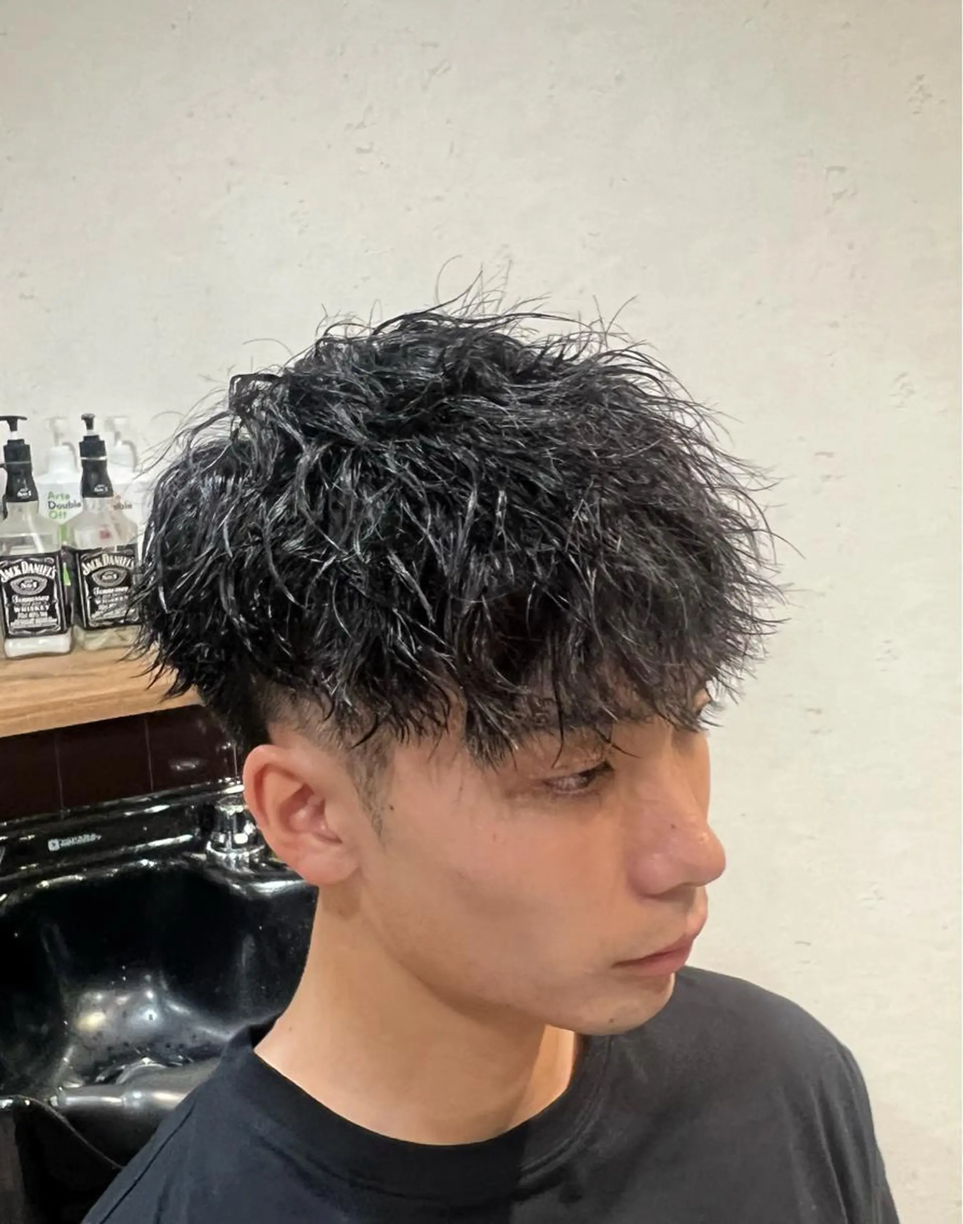 メンズ マッシュ メンズパーマ 新宿無料メンズカット 松橋 風弥のヘアスタイル