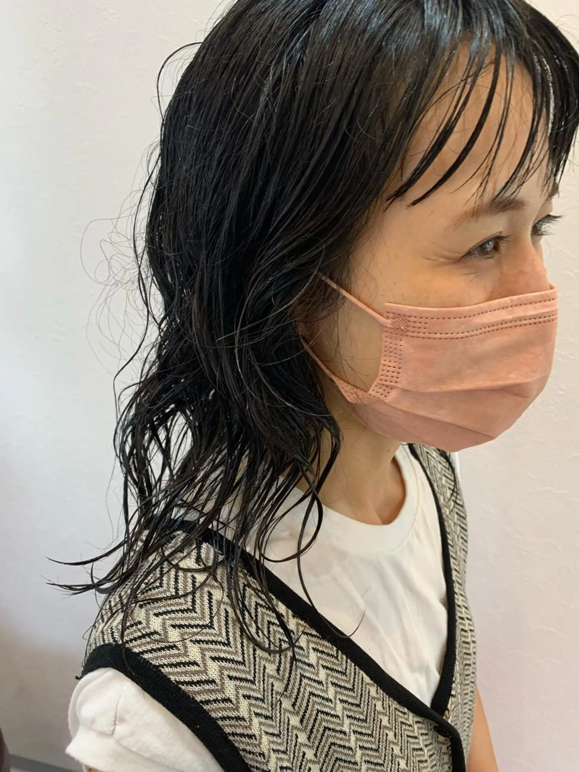 セミロング カラー パーマ ヘアアレンジ セミロングパーマ インナーカラー パーマ トリートメント 🟤TAP🟤 木曳野　金沢店のヘアスタイル