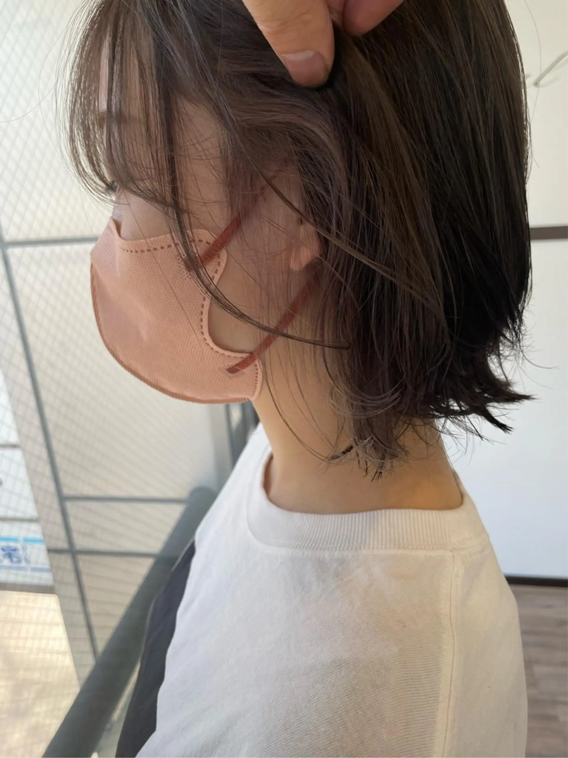 ミディアム カラー アッシュ ベージュカラー インナーカラー ミルキーベージュ 外国人風カラー ヘアカラー トリートメント 河合秀明/ショート /ボブ/レイヤーのヘアスタイル