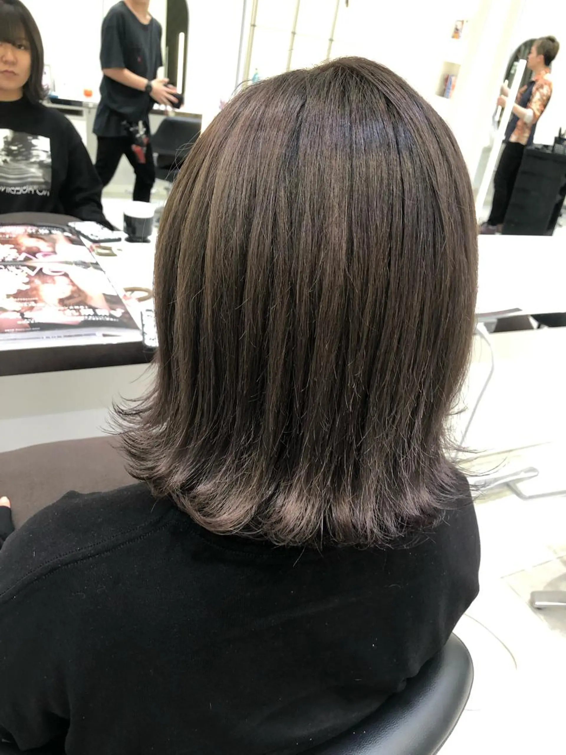 ミディアム ヘアカラー トリートメント 岸 保奈美のヘアスタイル