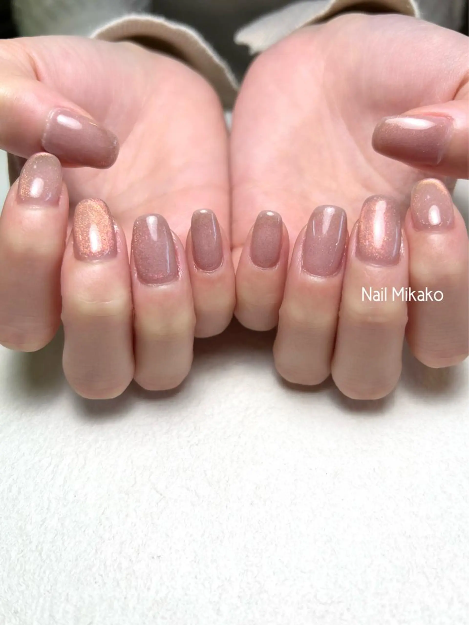 ネイル マグネットネイル ピンク ピンクベージュ Nail_Mikako所属・Nail Mikakoのネイルデザイン