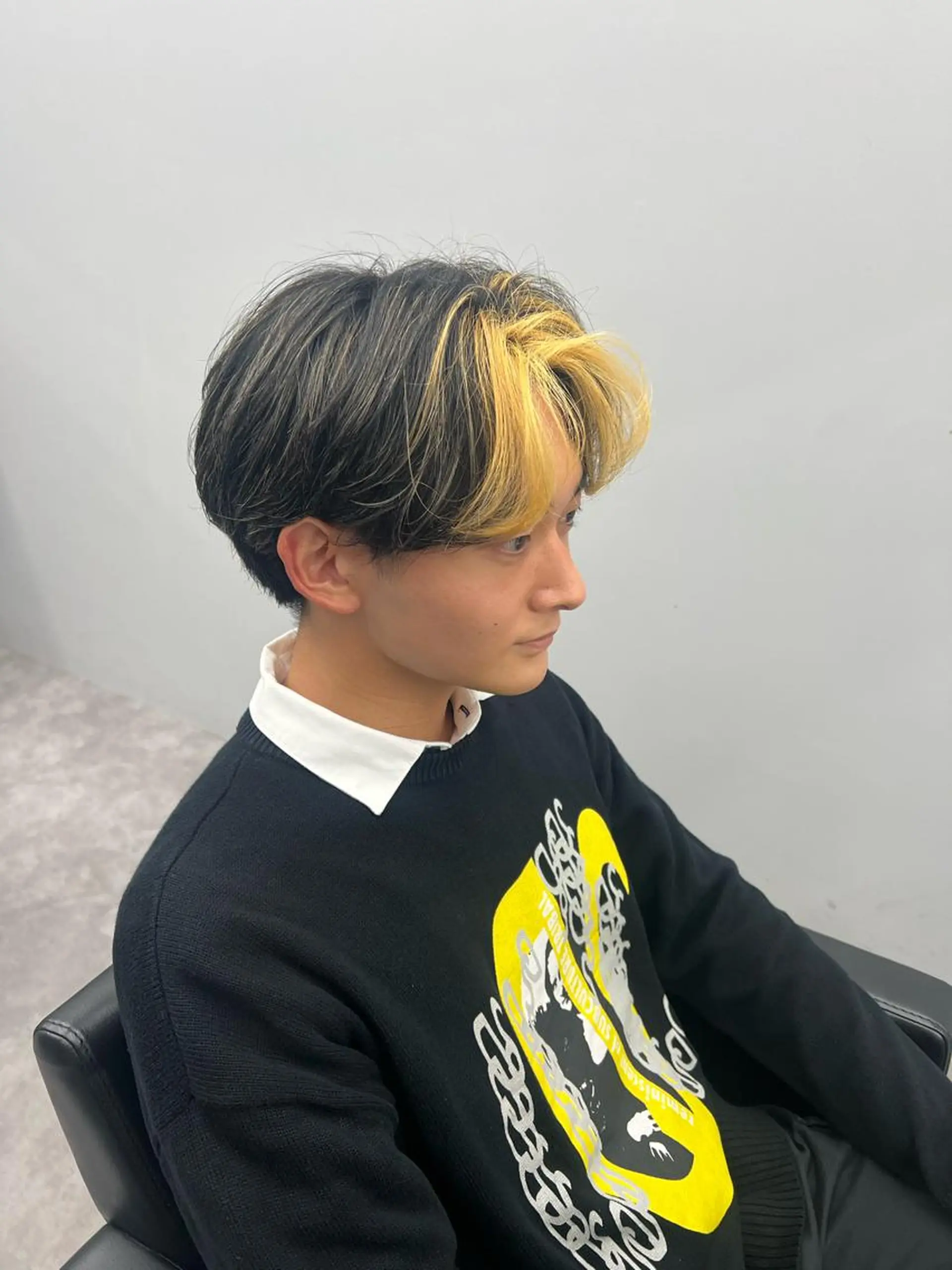 ショート カラー メンズ メンズブリーチ メンズハイライト ミストバング ブリーチ  フェイスフレーミング 【曲がる縮毛矯正】 モデル募集🙋カツヤのヘアスタイル