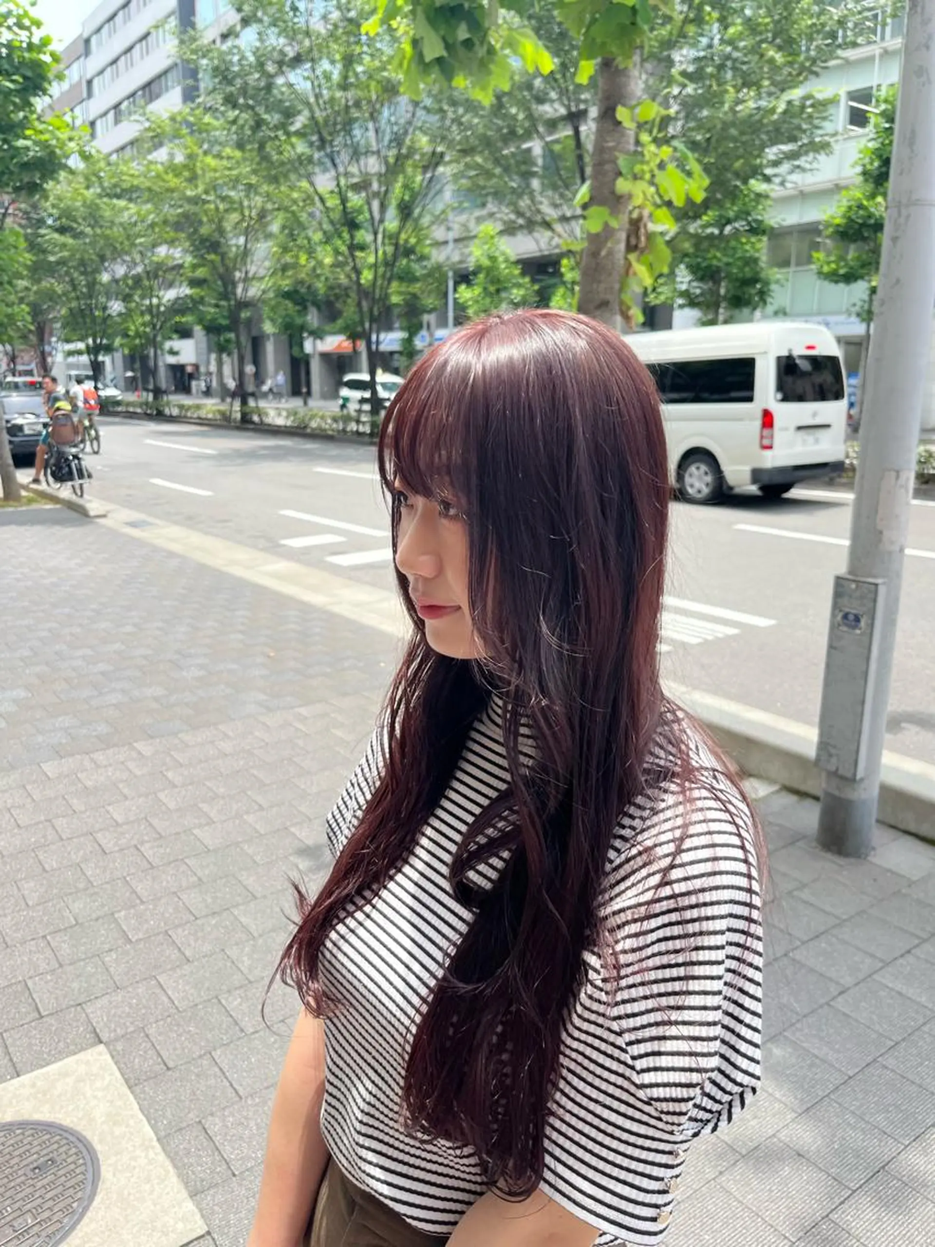 ロング カラー e･n･u烏丸所属・やまのうち もえのヘアスタイル