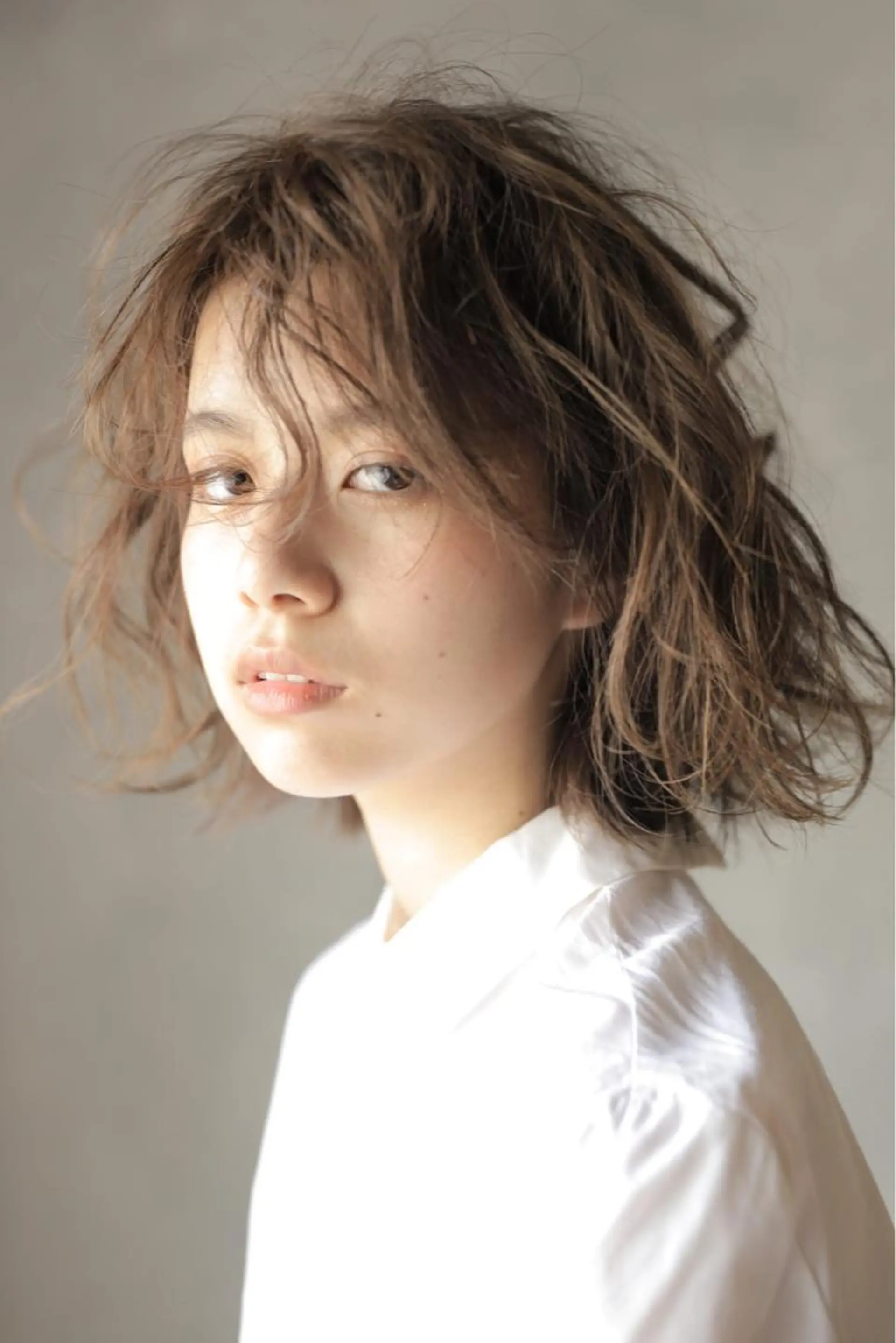 ミディアム パーマ ミディアムパーマ カット パーマ トリートメント パーマ/透明感カラー /ボブ/吉田一生のヘアスタイル