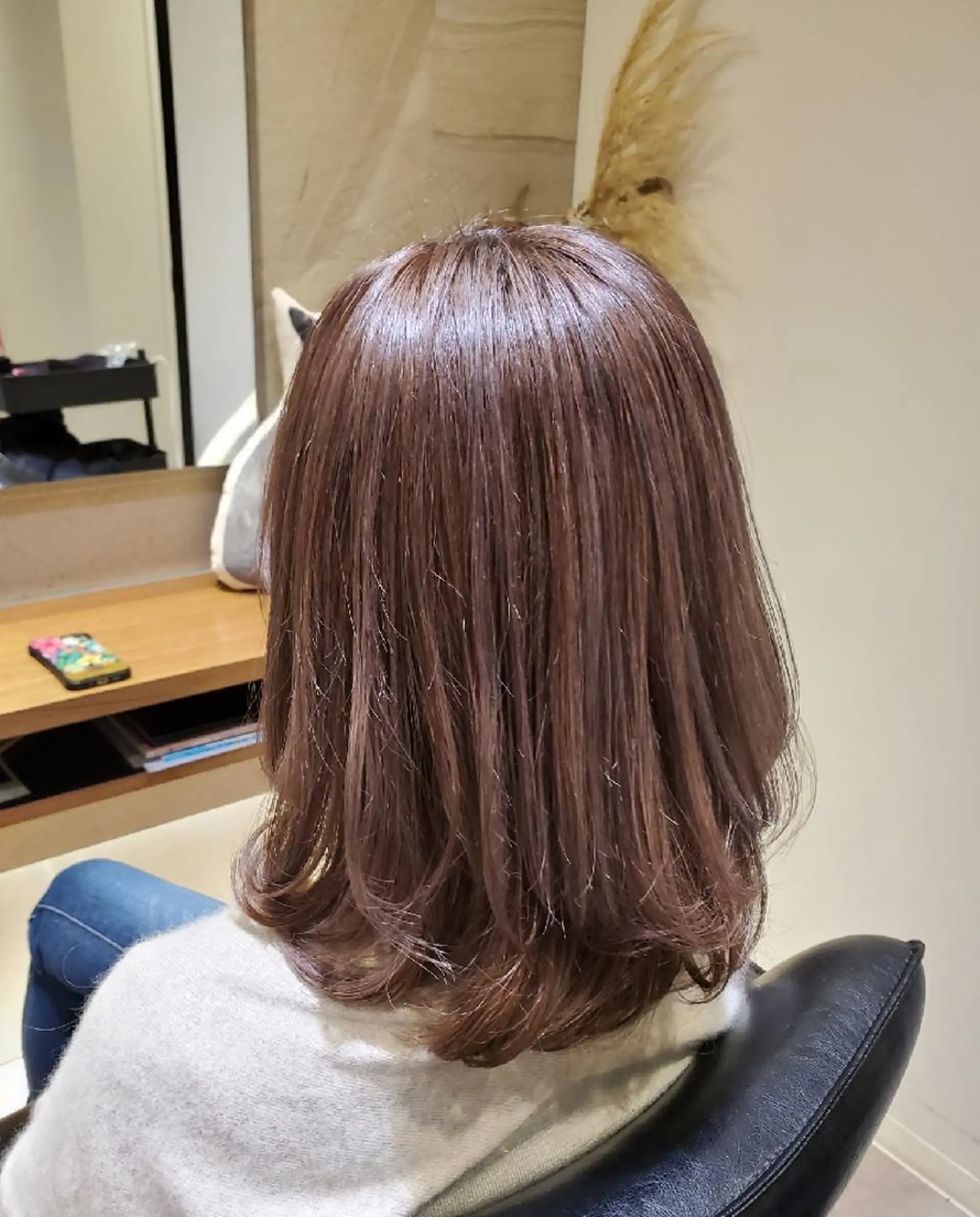 ミディアム カラー ベージュカラー ハイライトカラー パープルカラー ハイライト 💎カラー特化💎 長嶺文江💎のヘアスタイル