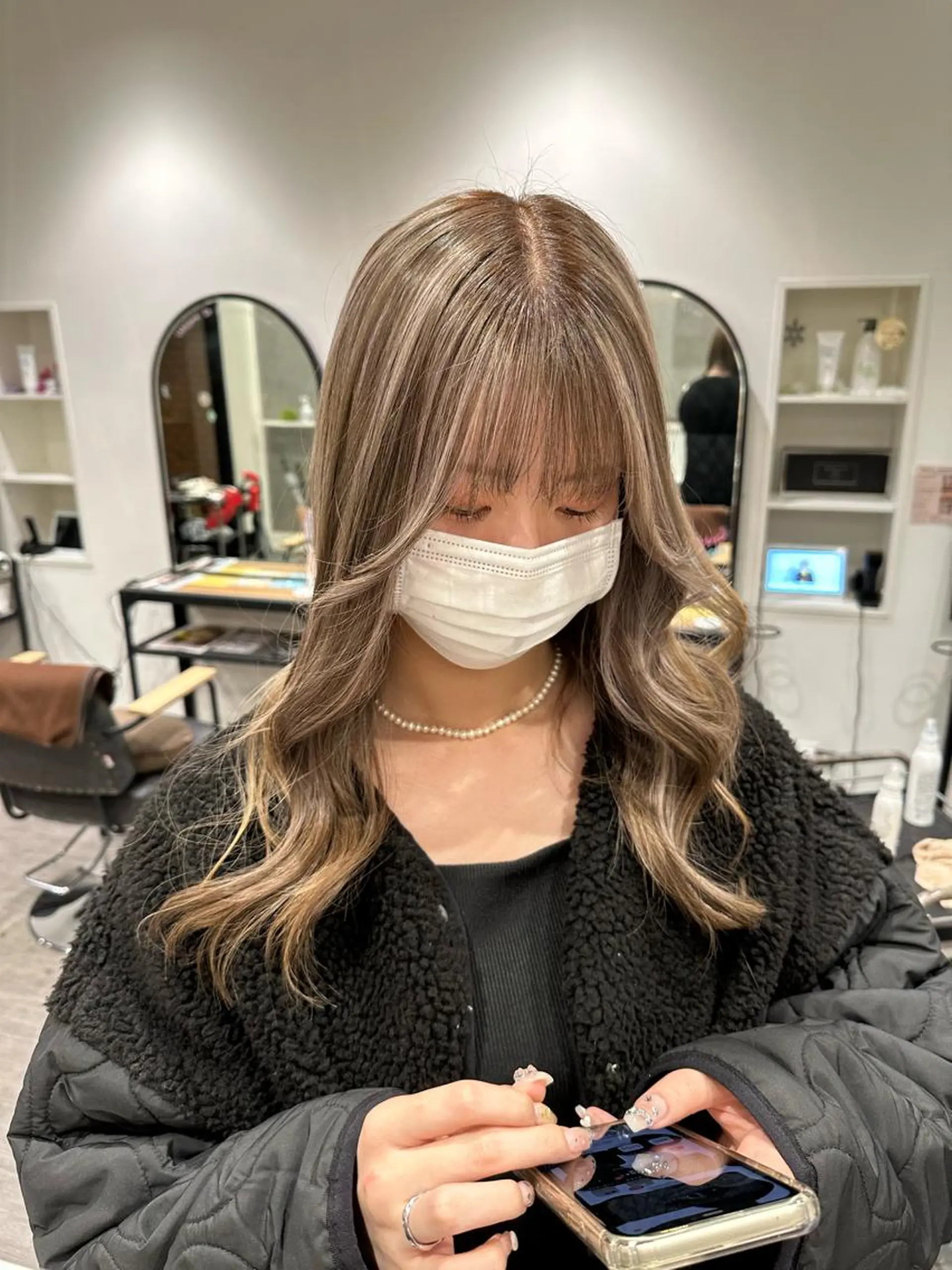 ロング カラー カット ヘアカラー トリートメント 上田 紗也のヘアスタイル