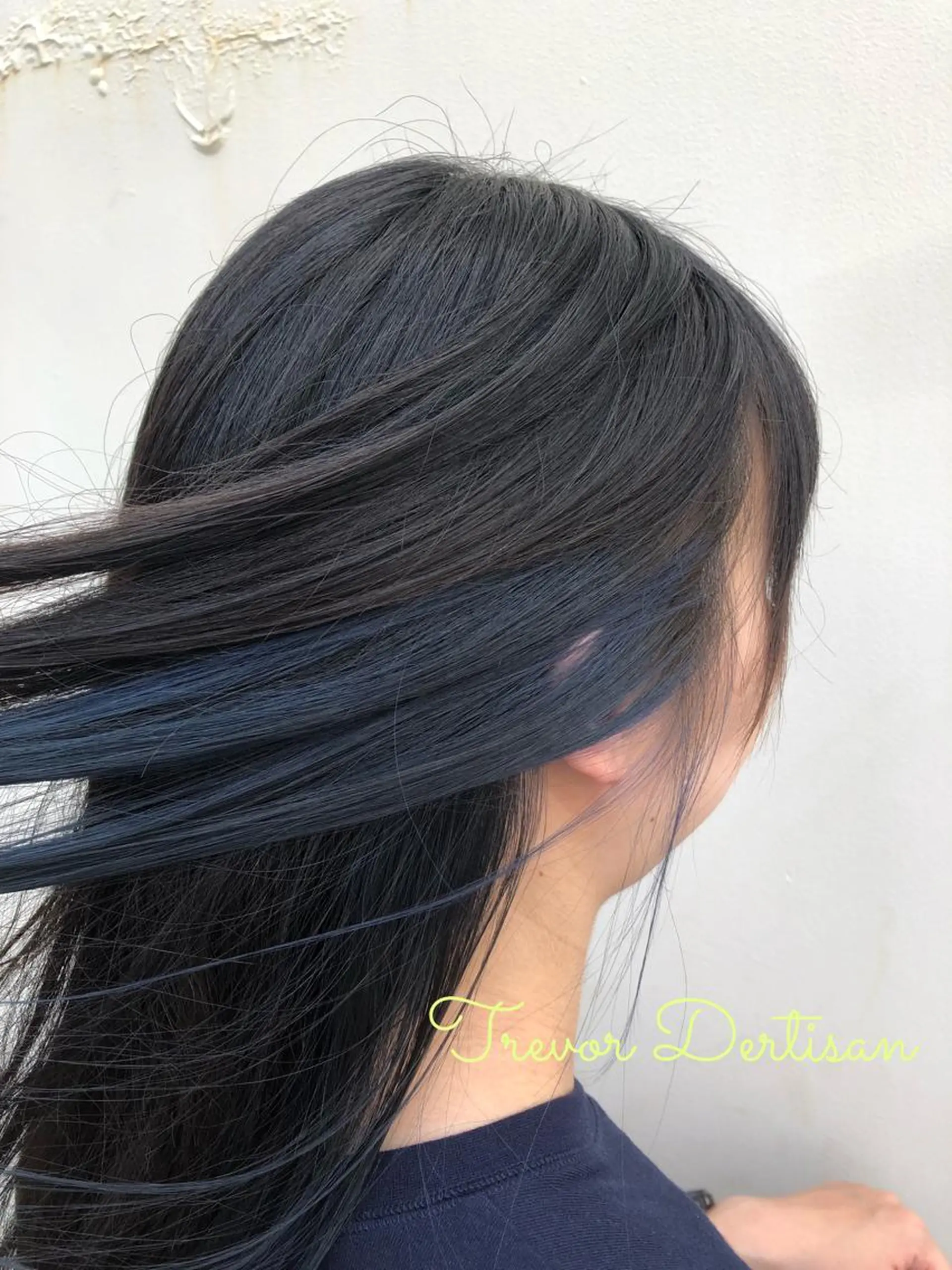 ロング カラー アディクシーカラー ブリーチ ブルーカラー インナーカラー 森田 一平のヘアスタイル