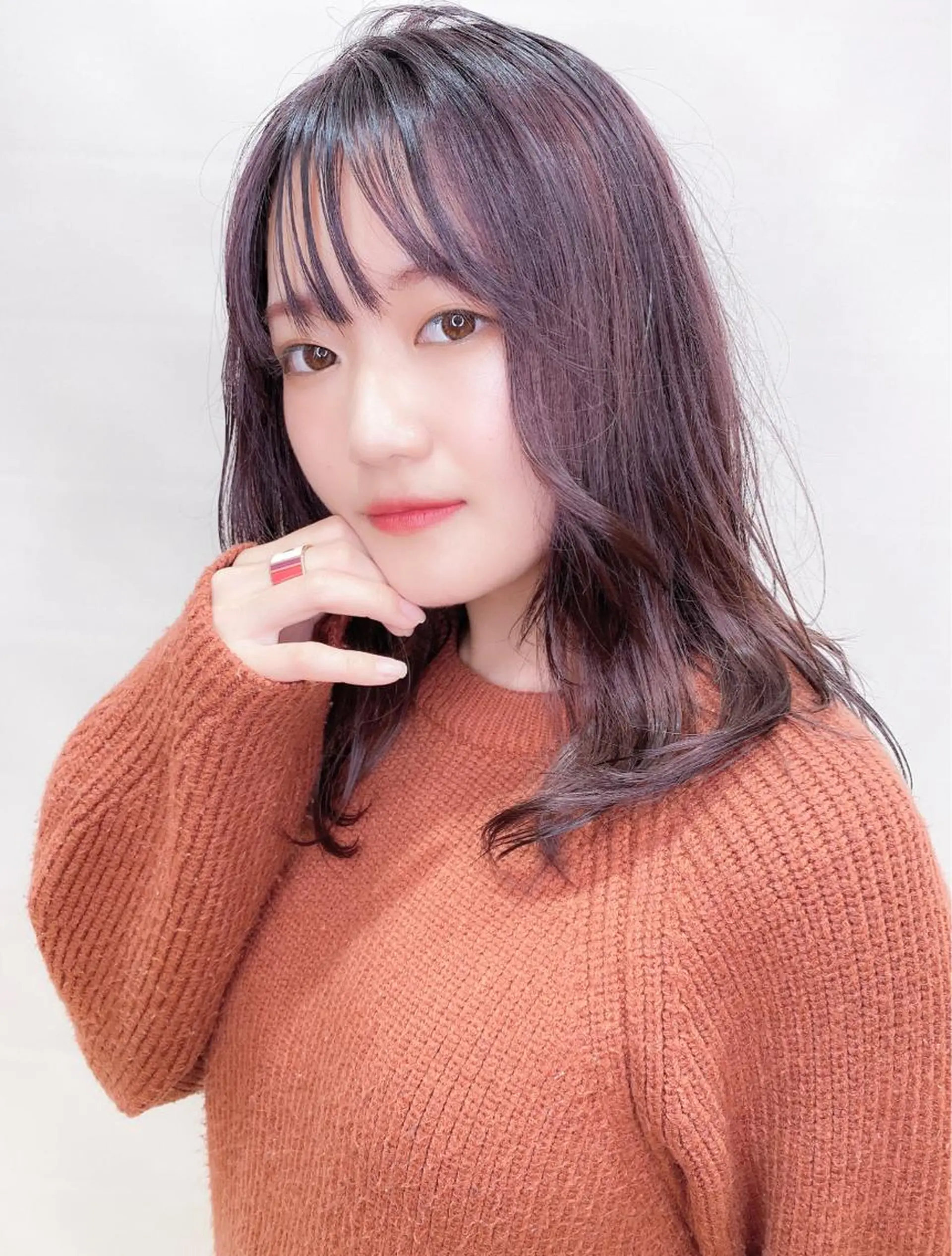 セミロング カラー 大野 あさみのヘアスタイル