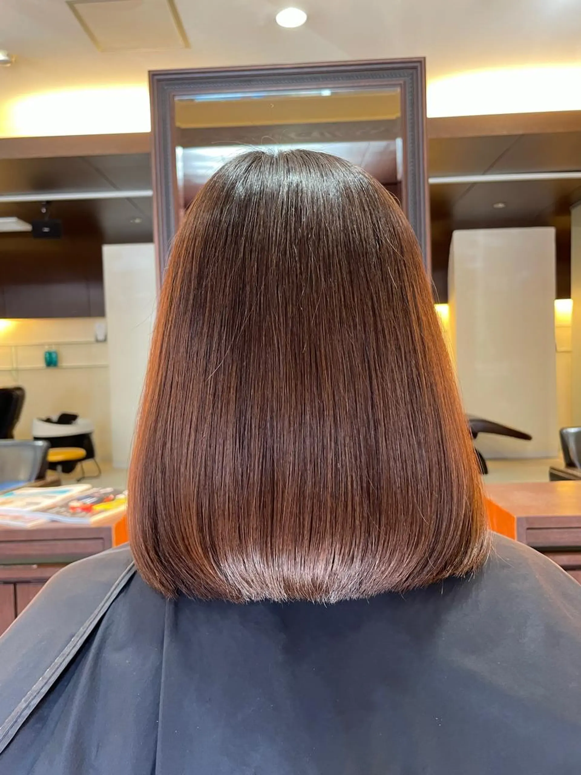 ミディアム 伸ばしかけ トリートメント カット 縮毛矯正 坂本 理輝のヘアスタイル