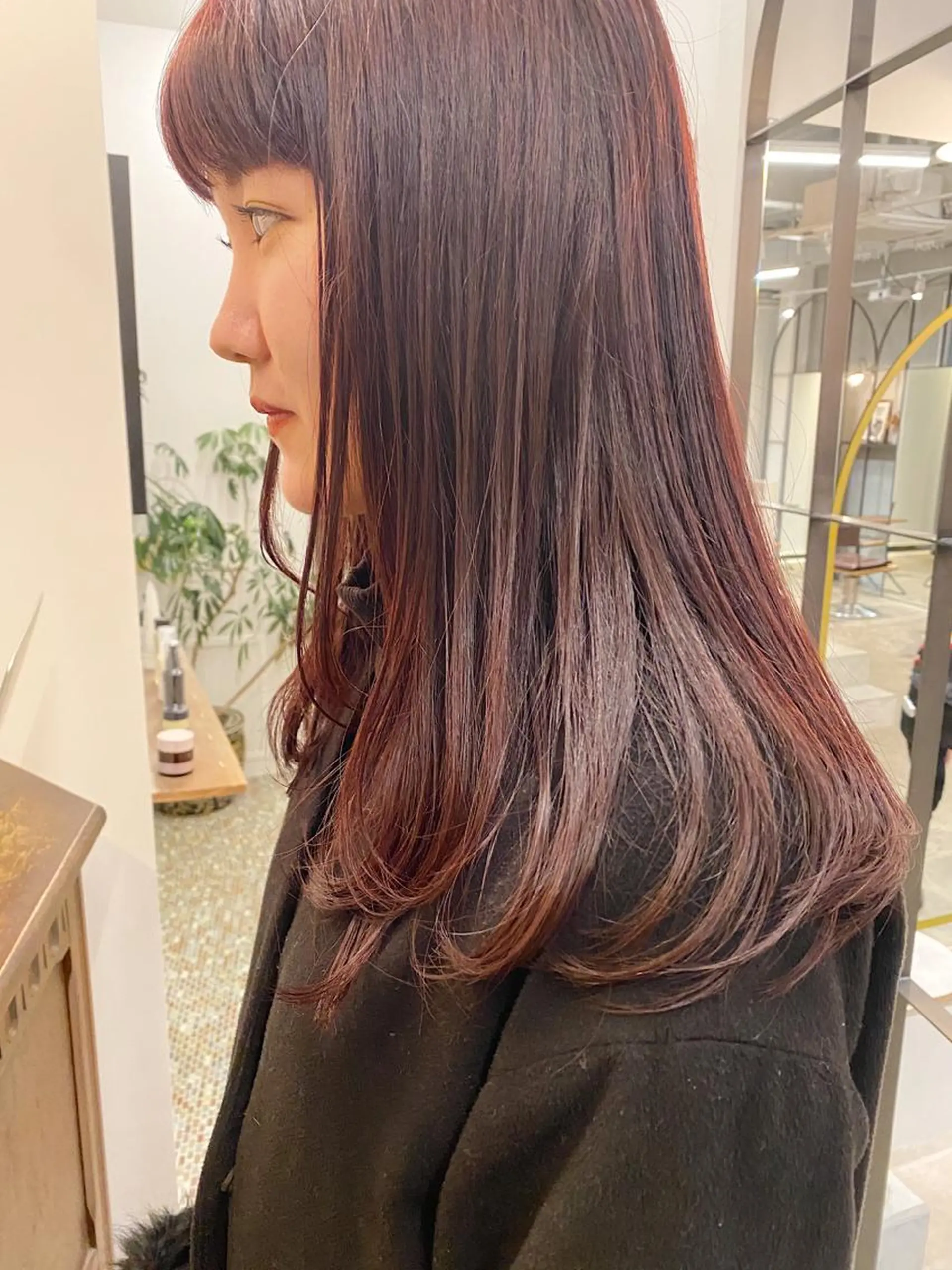 カラー ブリーチ ブリーチなしカラー Pros所属・nana/レイヤー /酸性ストレートのヘアスタイル