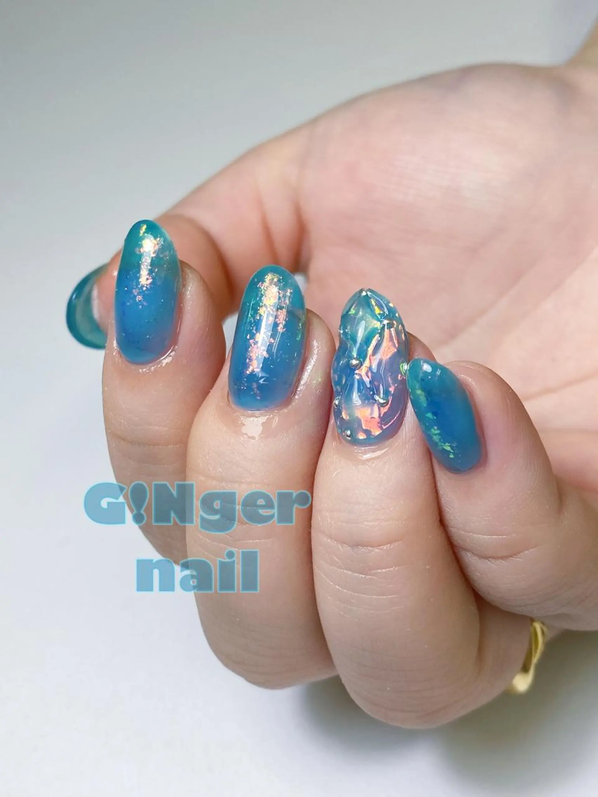 ネイル 氷ネイル・うるうるネイル ハンドネイル ハンドケア GINGER NAIL所属・代々木 GINGERNAILのネイルデザイン