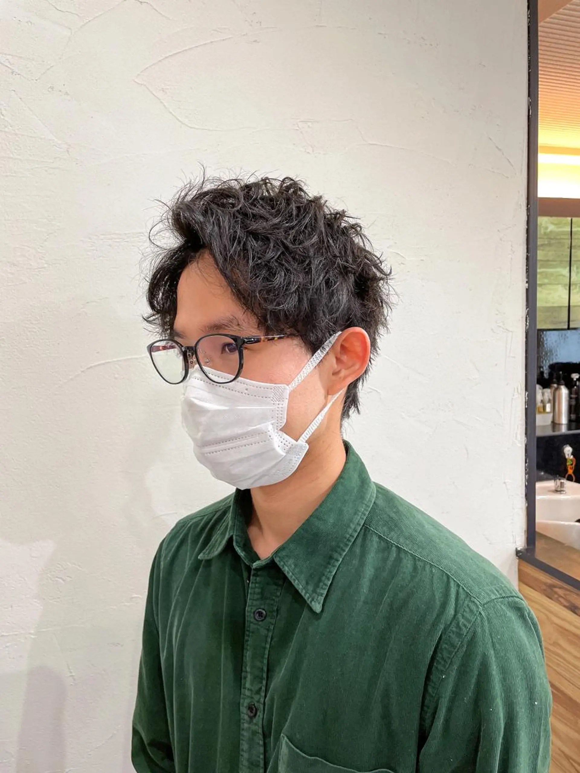 ショート メンズ くせ毛 外ハネヘア カット かんばら りょーいのヘアスタイル
