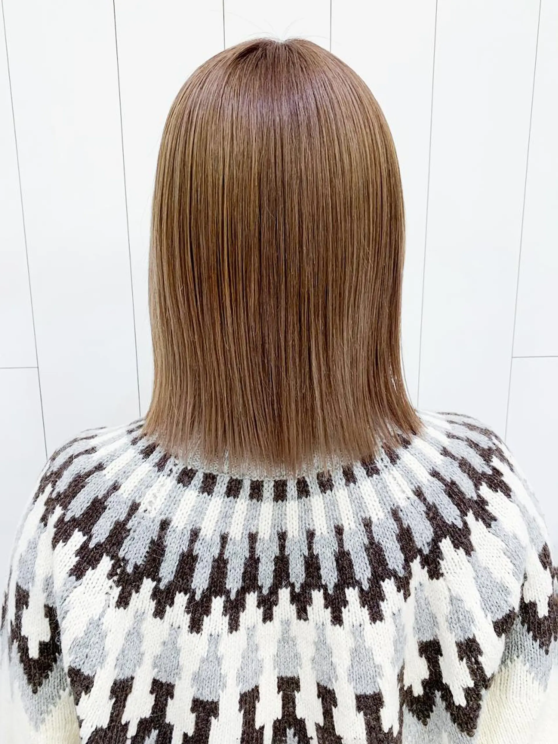 ミディアム カラー パーマ ヘアアレンジ ベージュカラー ボブ ITbyALBUM 八王子店のヘアスタイル