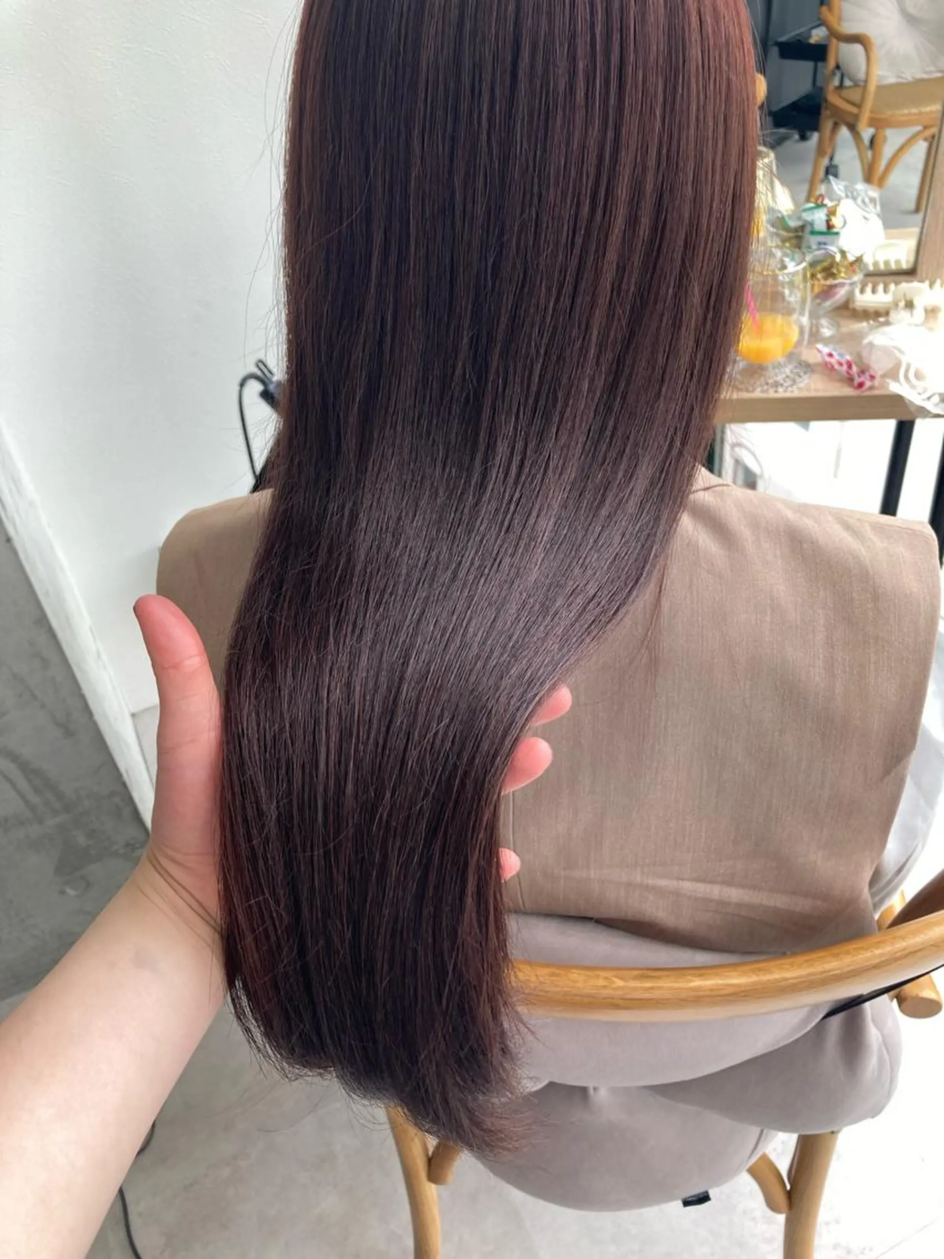 ロング カット ヘアカラー トリートメント ✨色持ちの良い艶 カラー✨蟹江真世のヘアスタイル
