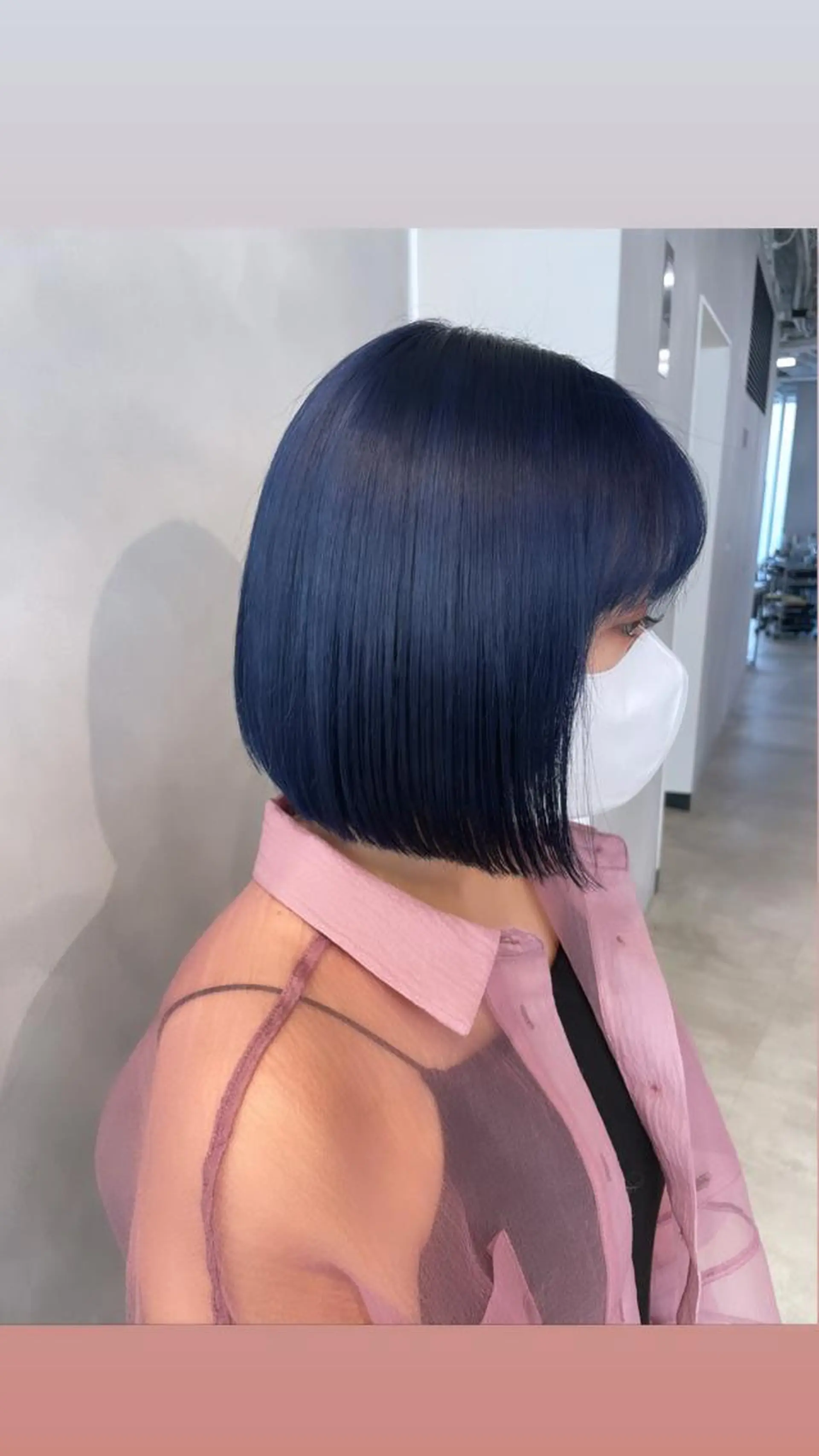 ショート カラー 黒髪 ブルーカラー ブルーブラック ネイビーカラー ボブ カット ヘアカラー トリートメント 🔷ダブルカラーハイ トーン🔷櫻井走のヘアスタイル