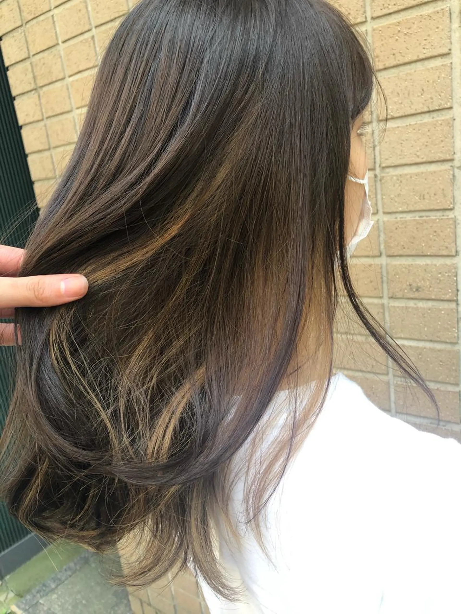 ロング カラー プレイングカラー🤍 細めハイライトのヘアスタイル