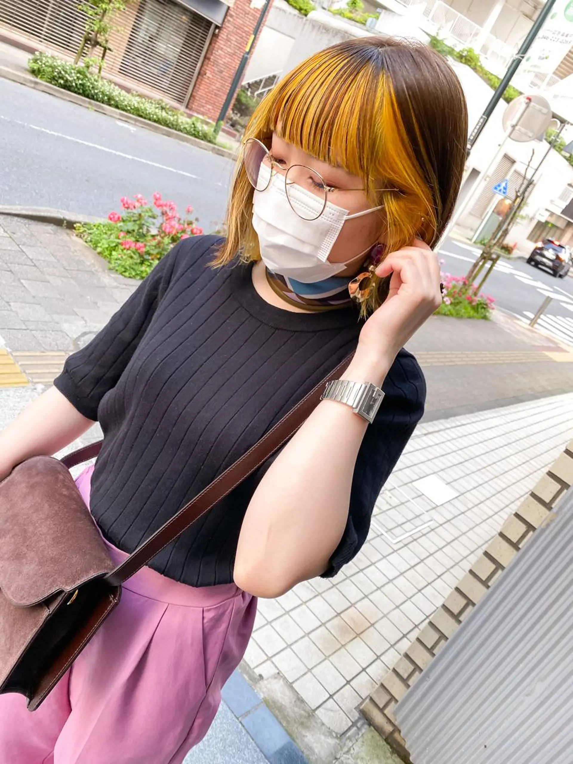 ショート カラー ブリーチ イエローカラー 韓国風デザイン 💐MIZUKI💐のヘアスタイル