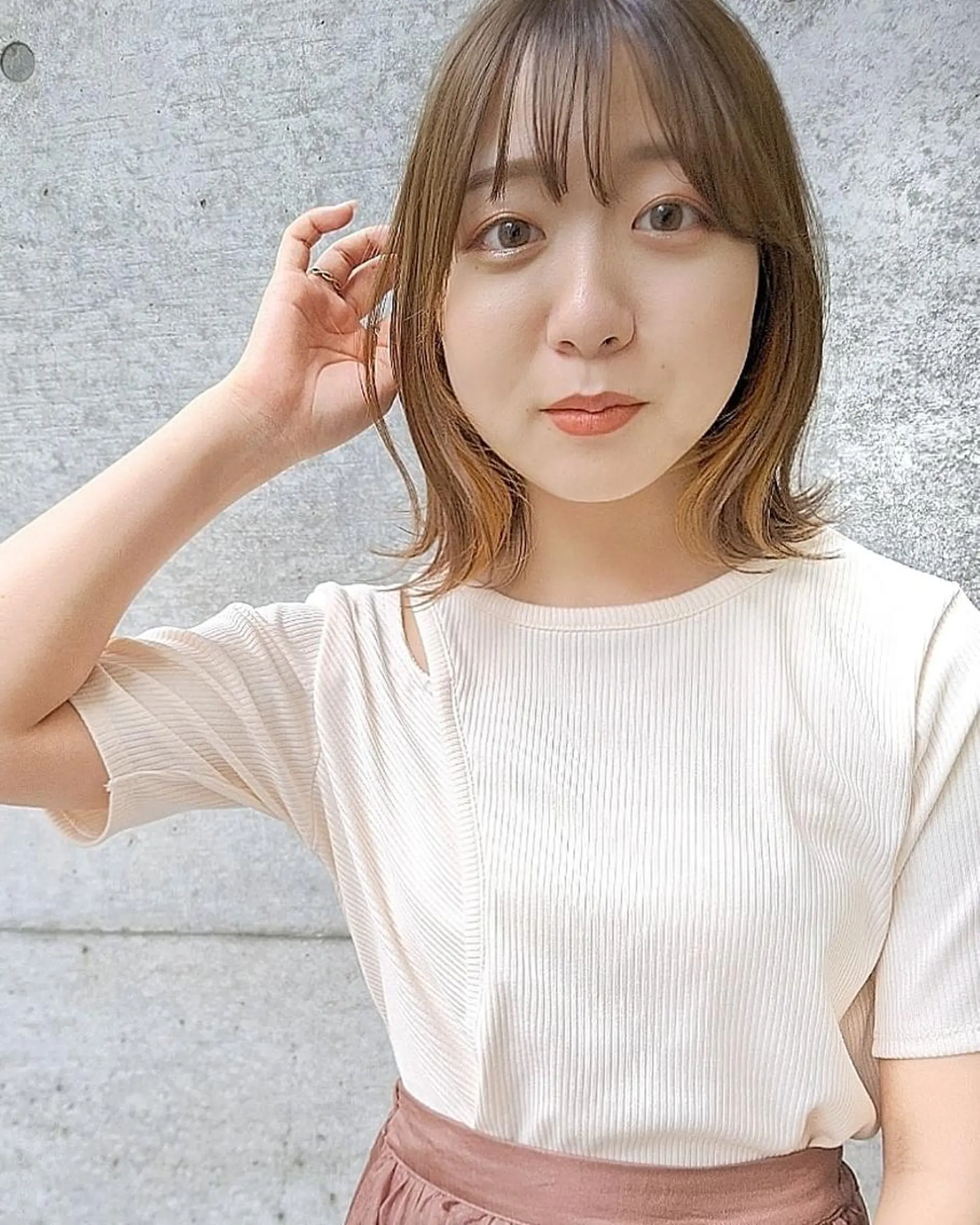 ミディアム カラー ヘアアレンジ 南堀江 möwen ( メーヴェ )所属・mowen RUIのヘアスタイル