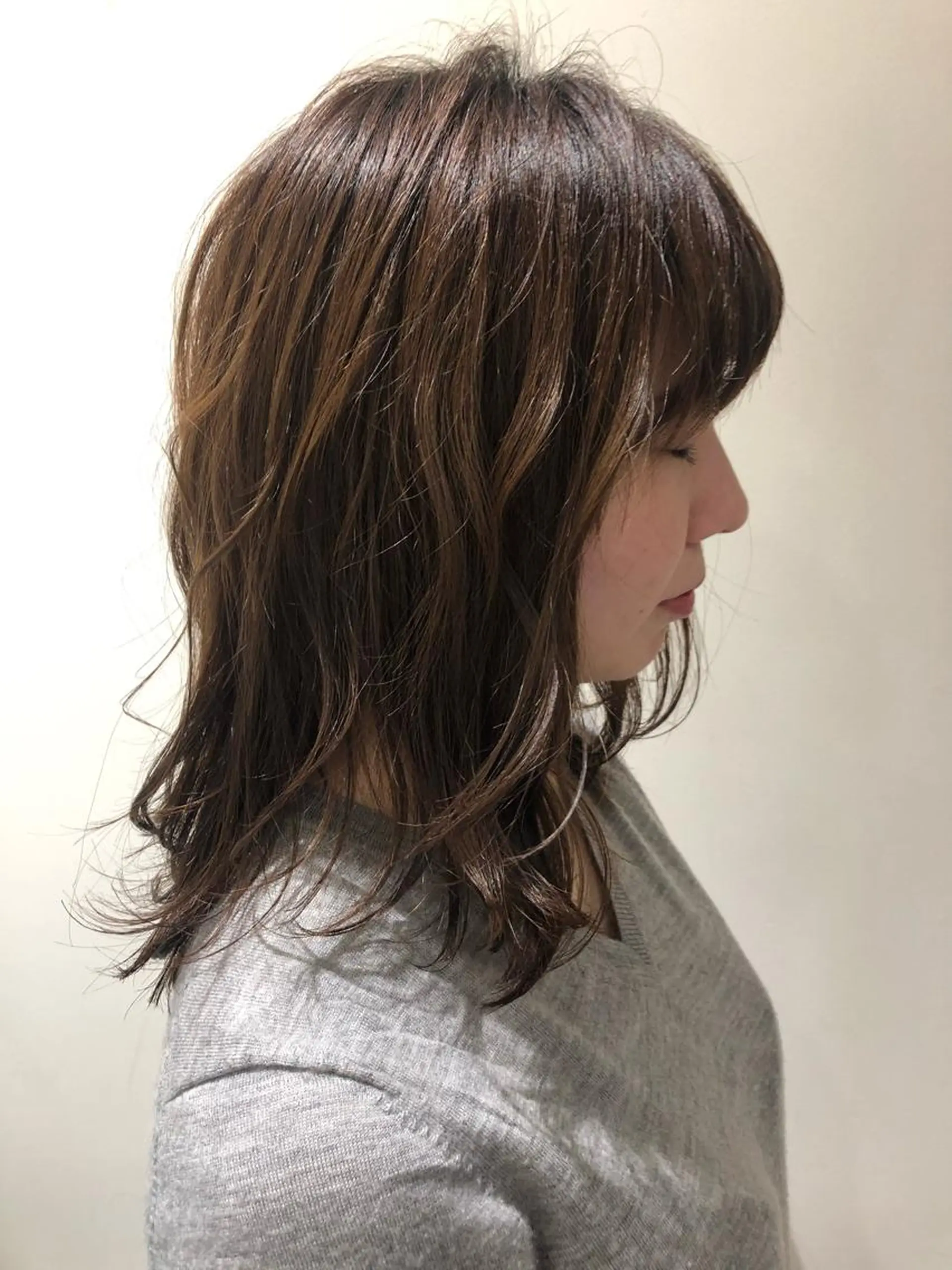 ミディアム ボブ韓国風レイヤー 髪質改善/畠中ケントのヘアスタイル