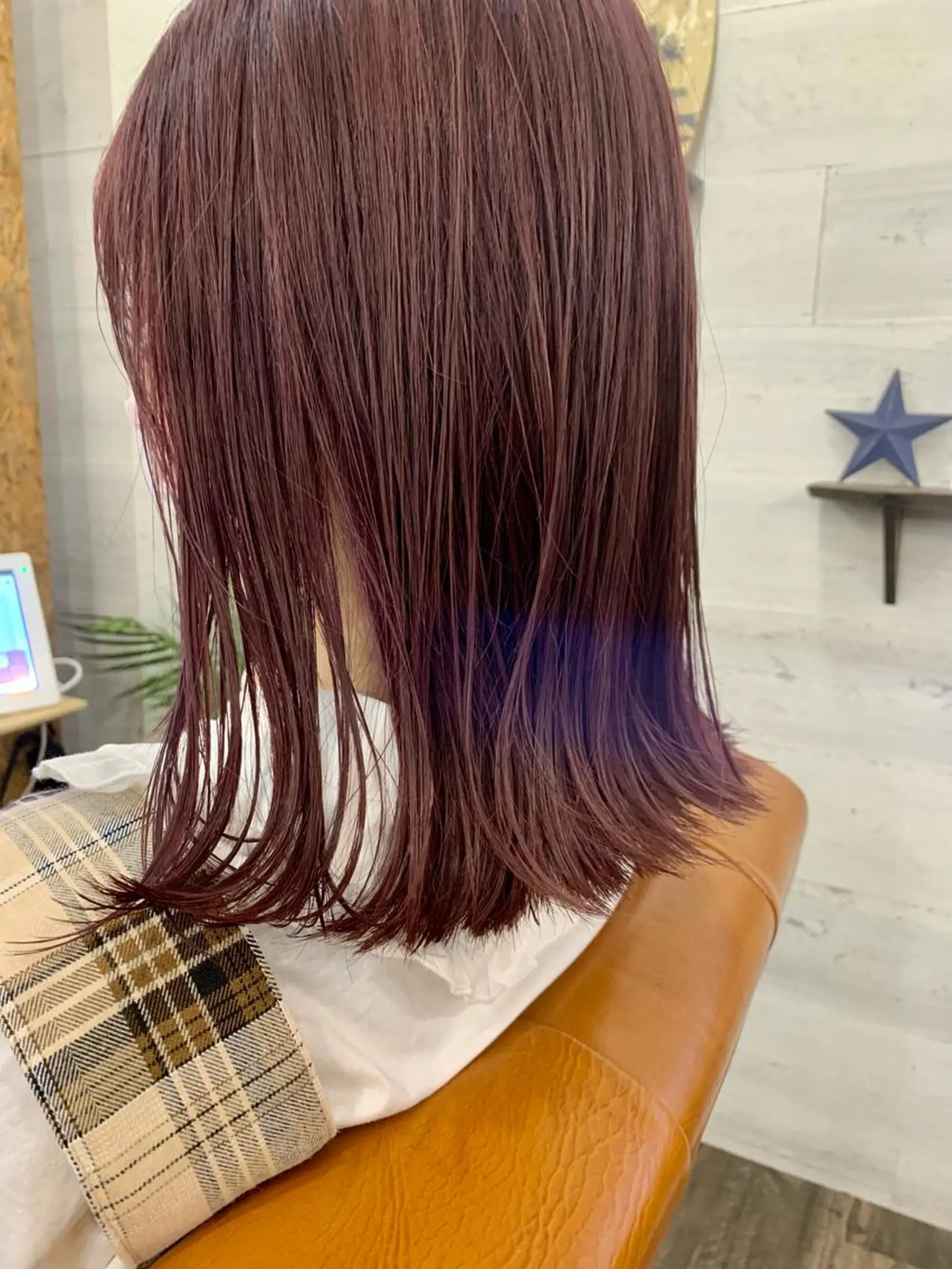ミディアム カラー カット 縮毛矯正 トリートメント 藤野なつえ ナチュラルのヘアスタイル
