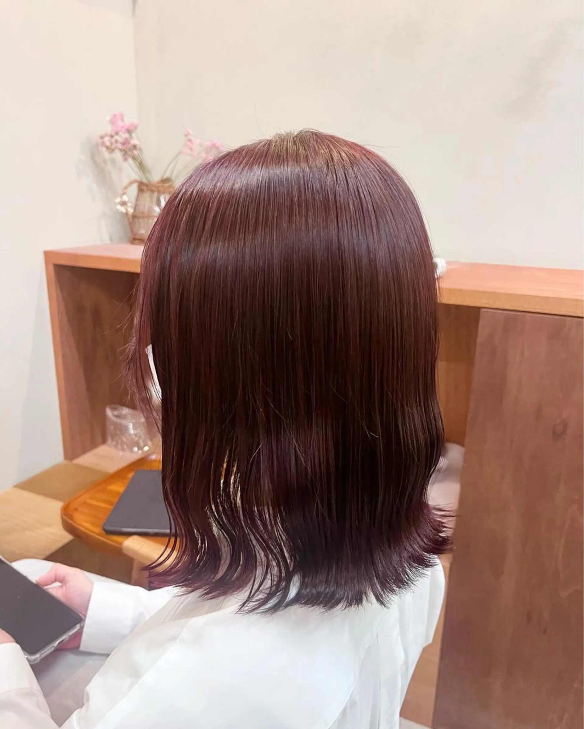 ミディアム カラー ピンクカラー ピンクパープル パープルカラー 暖色カラー／ ヘアセット🌛櫻井舞のヘアスタイル
